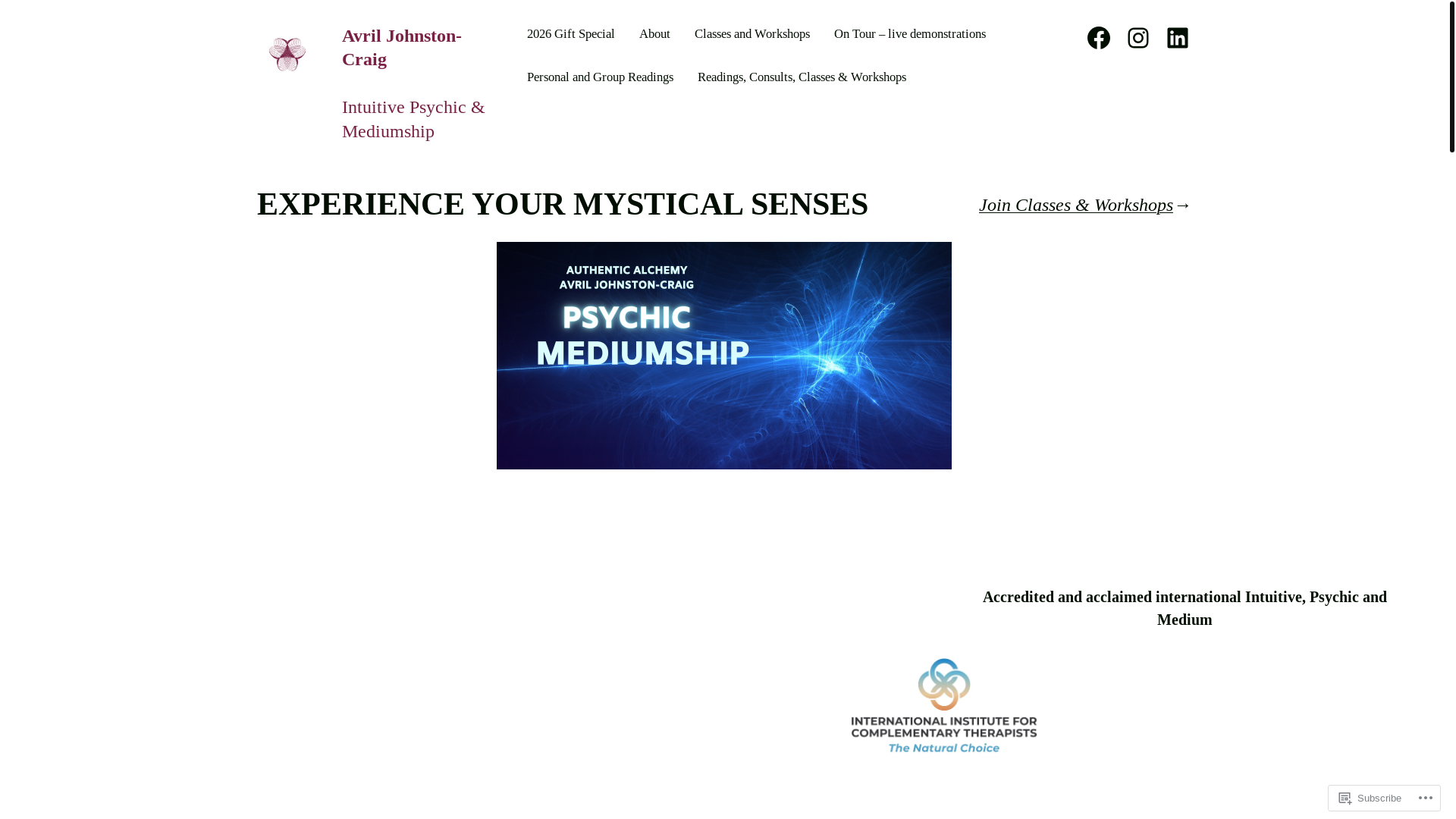 website screenshot of https://avriljohnstoncraig.org/