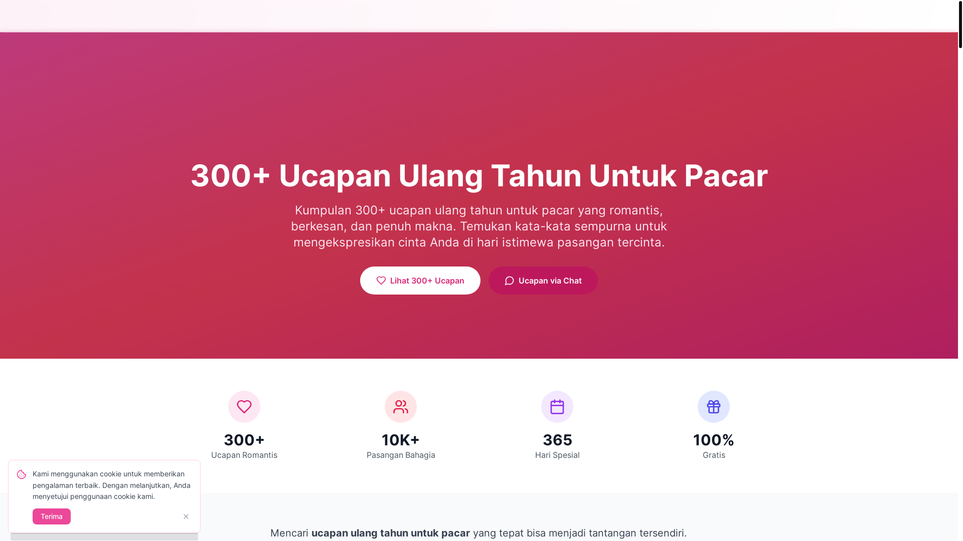 website screenshot of https://ucapanulangtahununtukpacar.pages.dev/