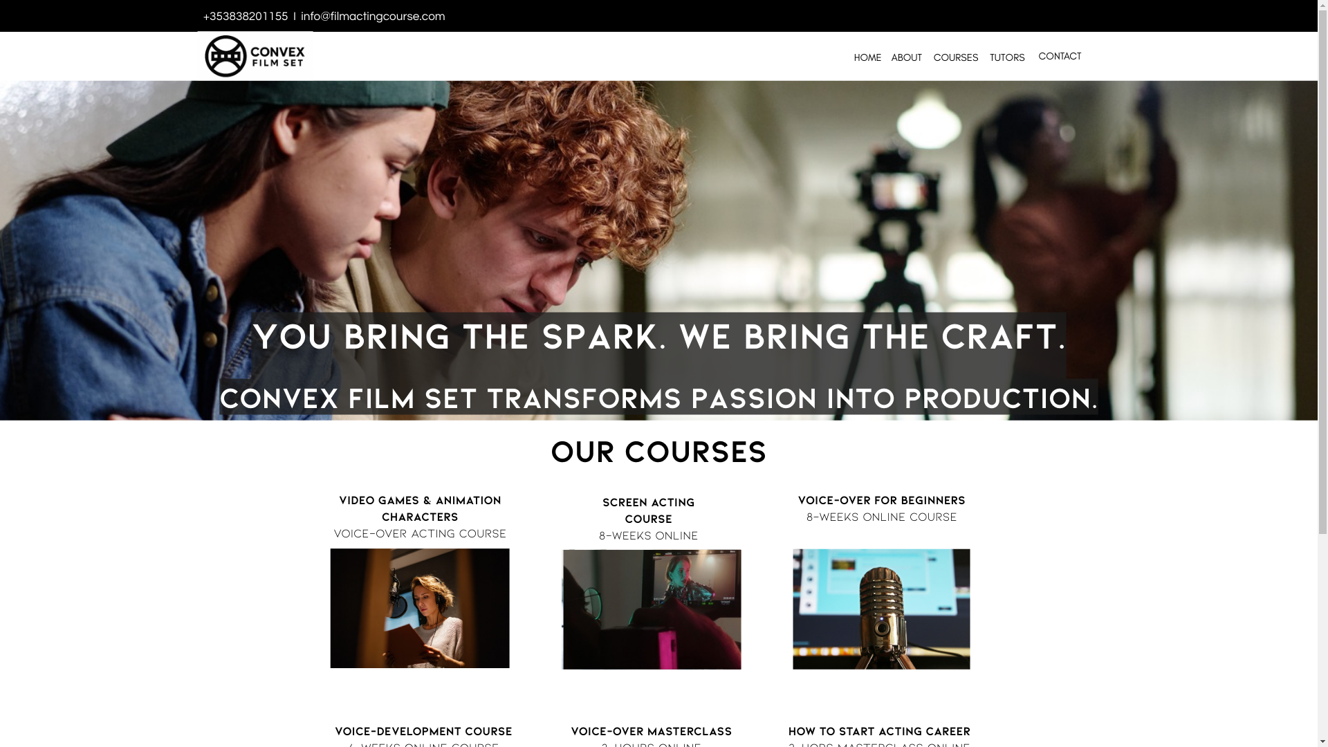 website screenshot of https://convexfilmset.com/