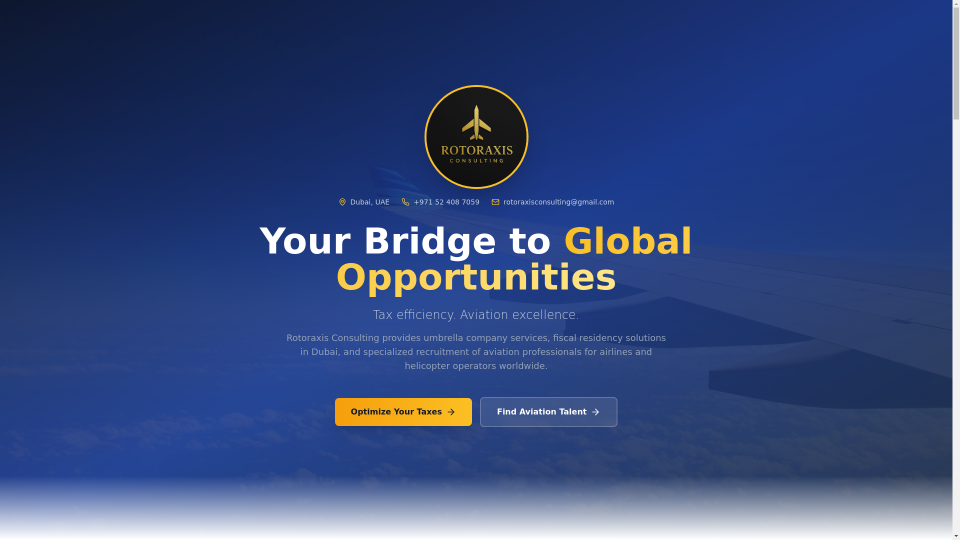 website screenshot of https://rotoraxisconsulting.com/