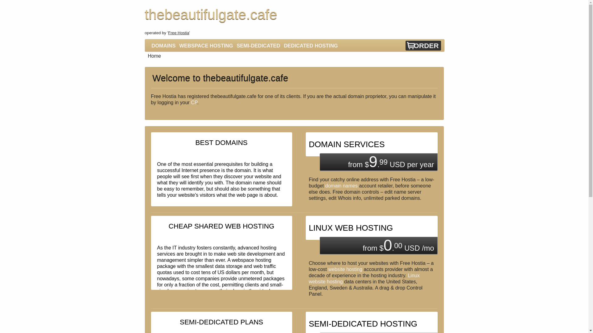 website screenshot of https://thebeautifulgate.cafe/