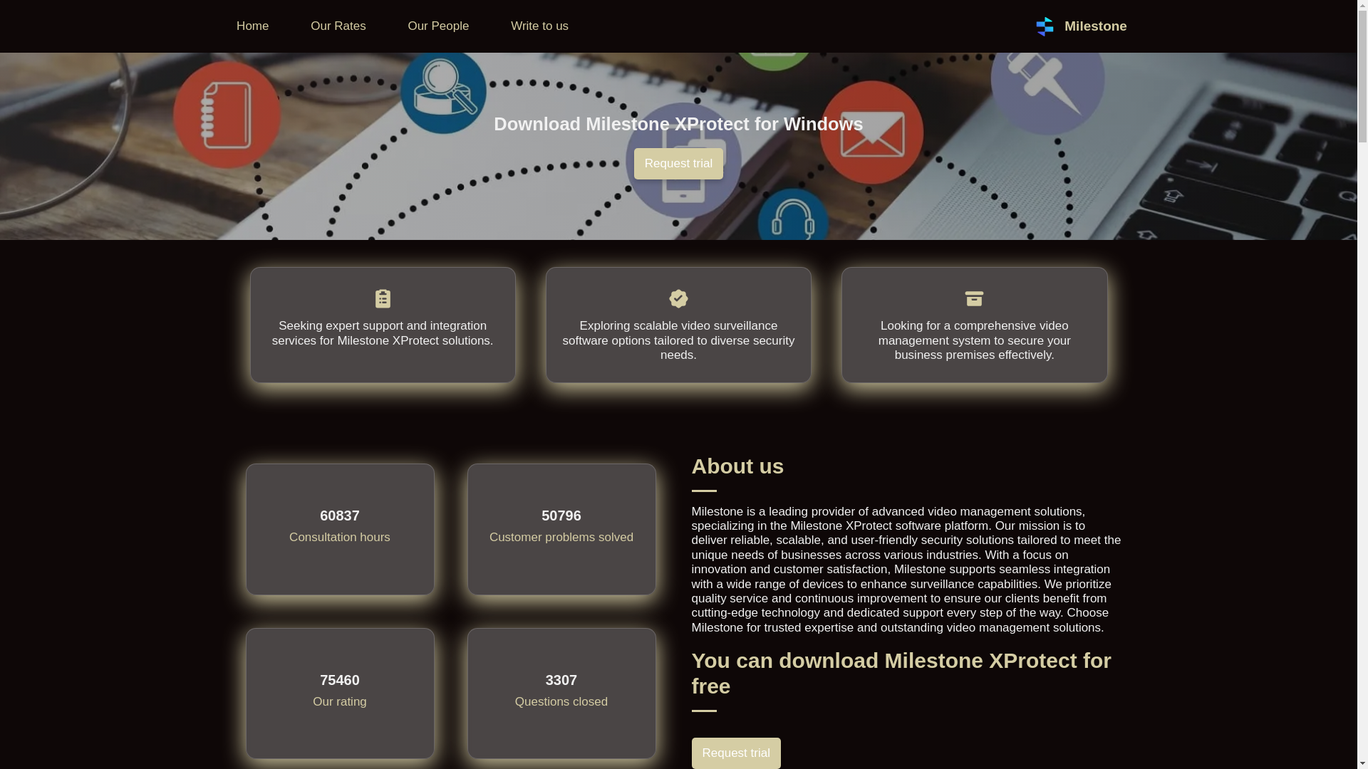 website screenshot of https://milestone-xprotect.org/
