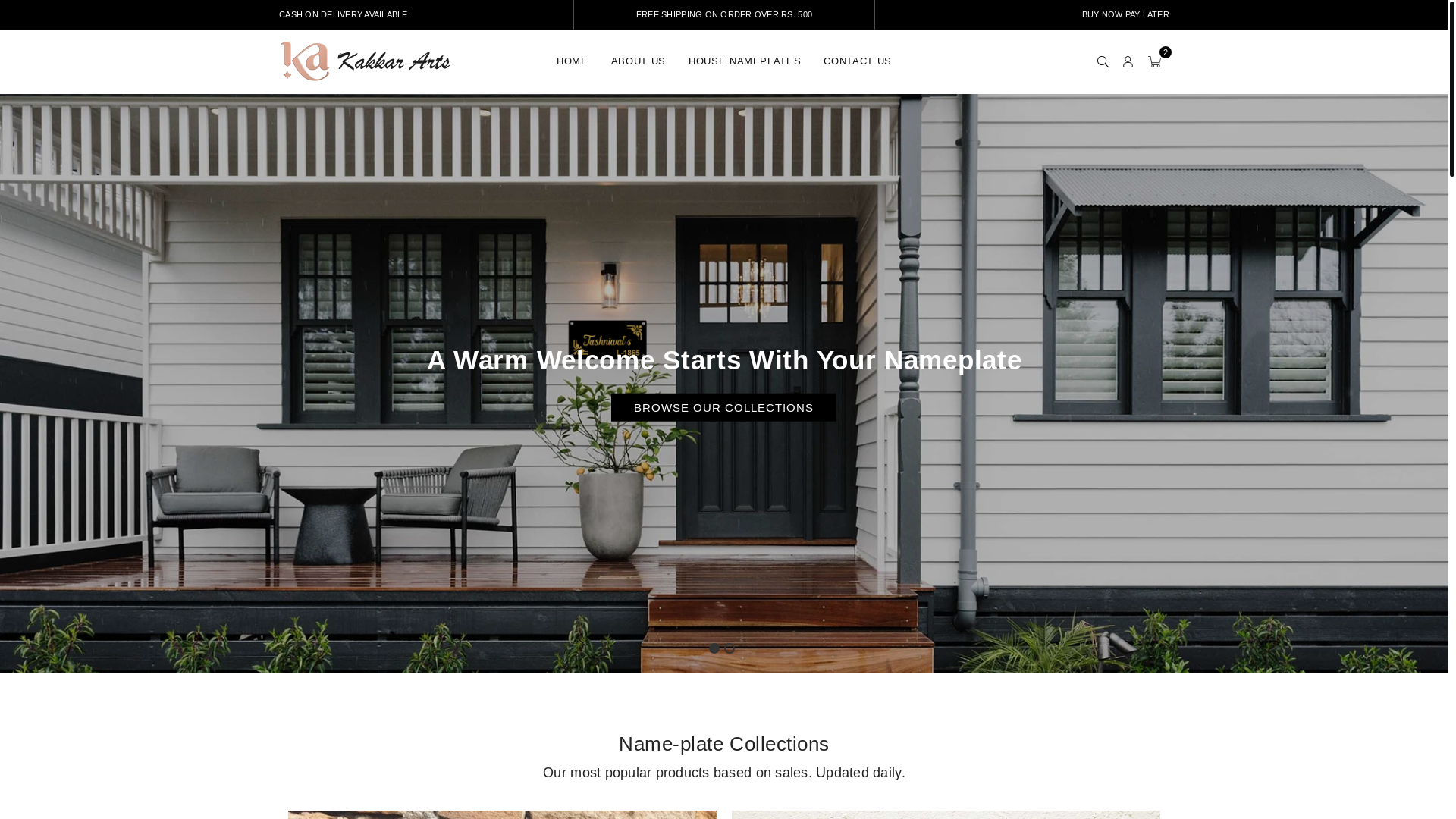 website screenshot of https://housenameplate.co.in/
