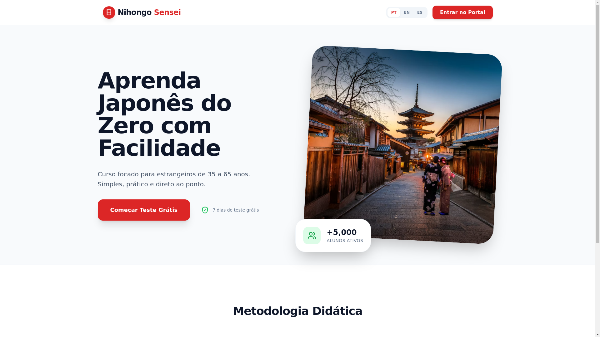 website screenshot of https://nihongosensei.info/