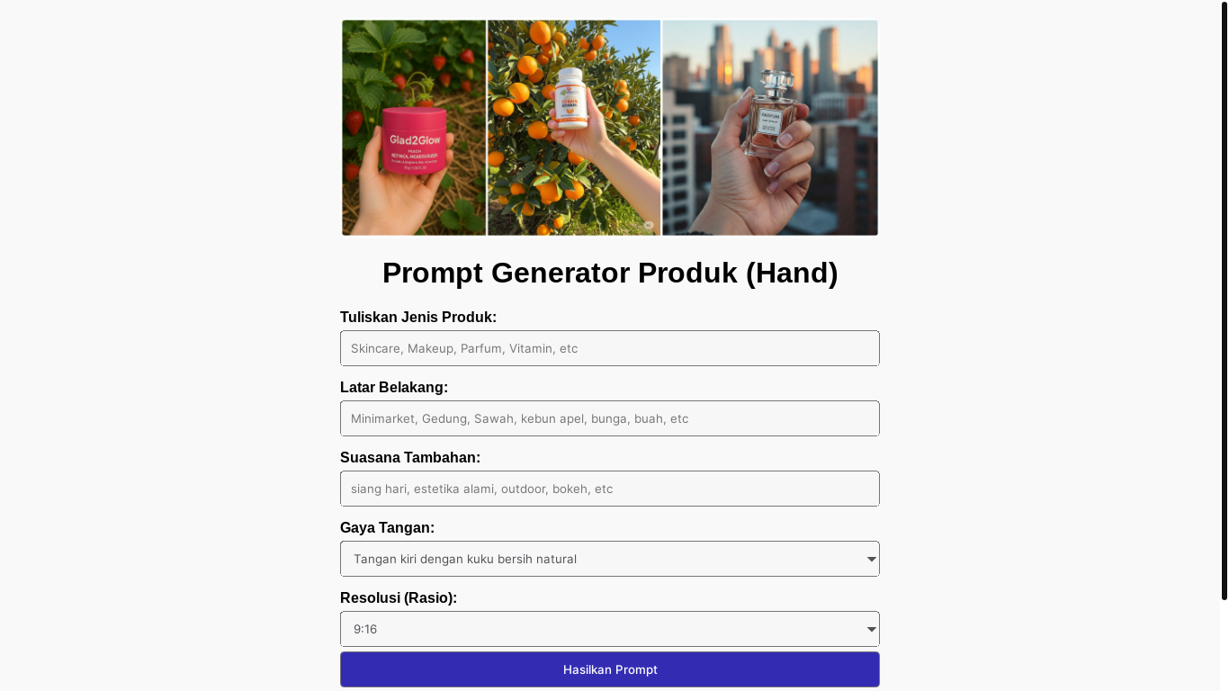 website screenshot of https://prompt-generator-product-hand.pages.dev/