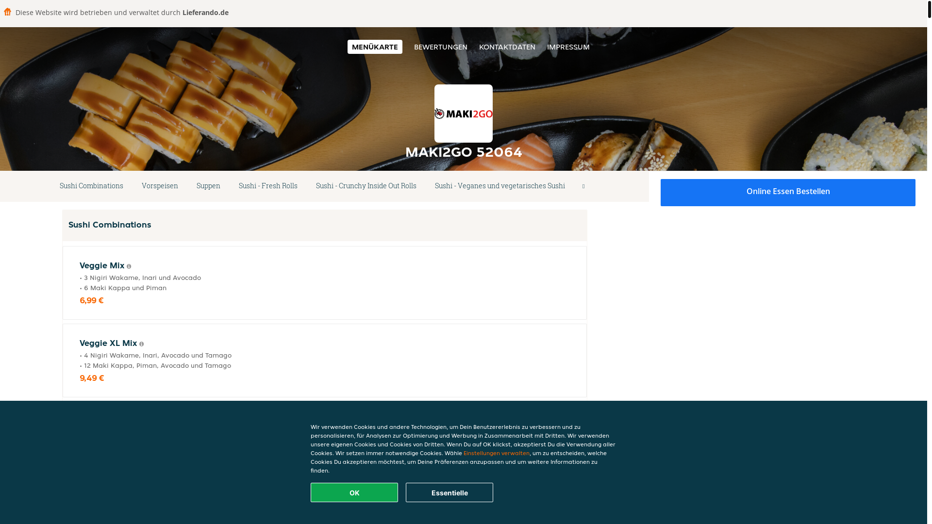 website screenshot of https://maki2go-aachen.de/