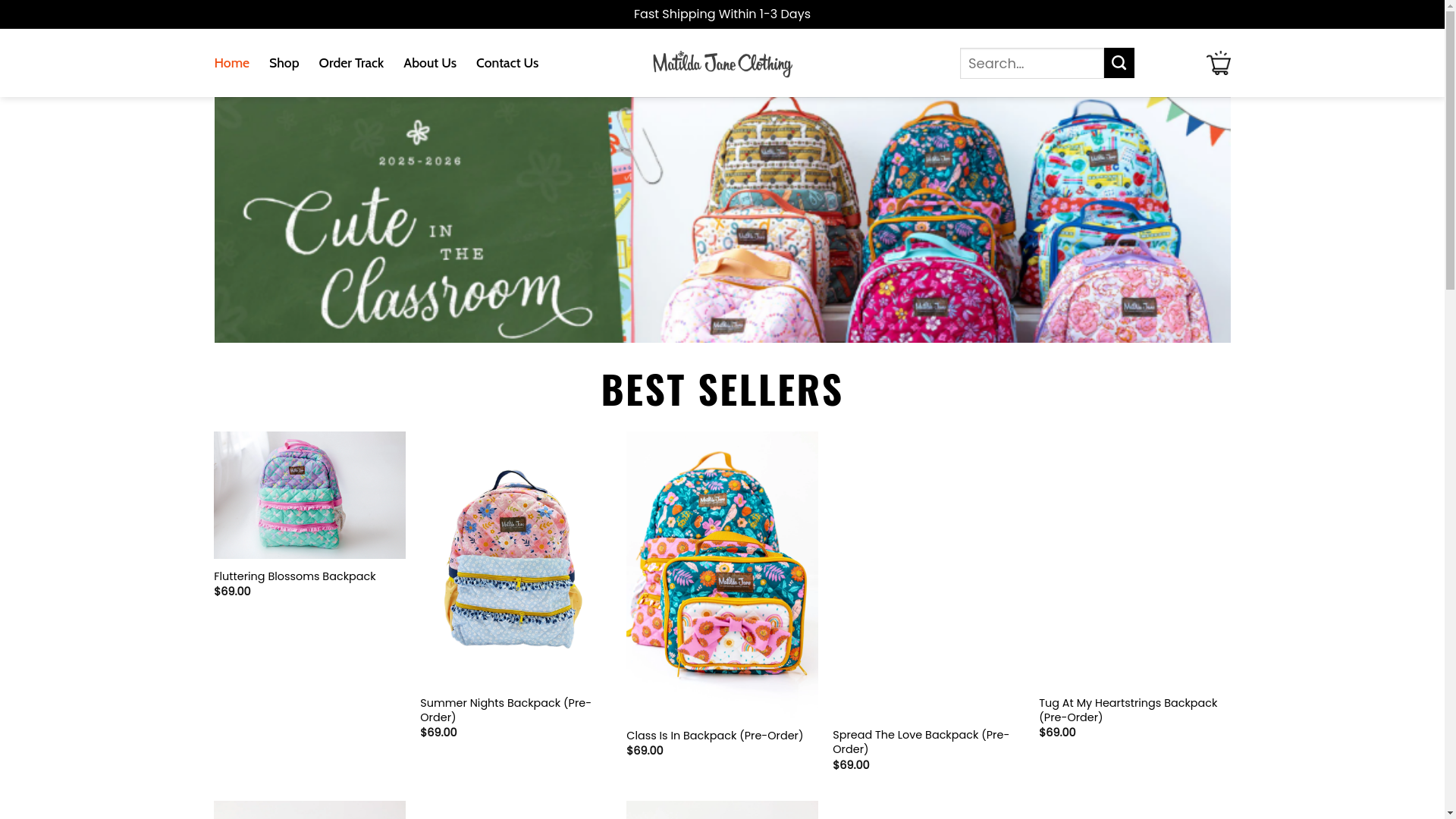 website screenshot of https://thematildajaneclothing.shop/