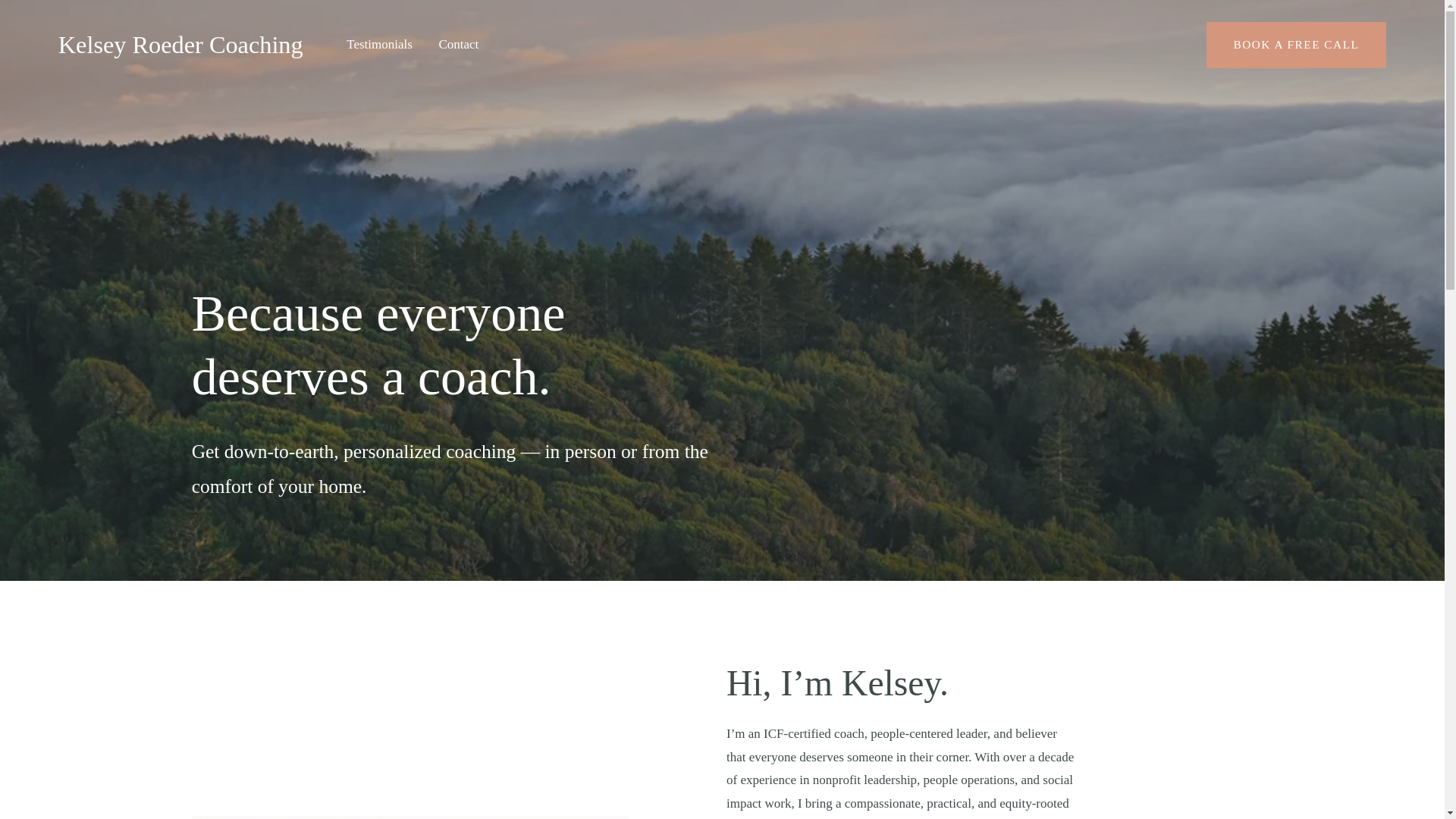 website screenshot of https://kelseyroedercoaching.com/