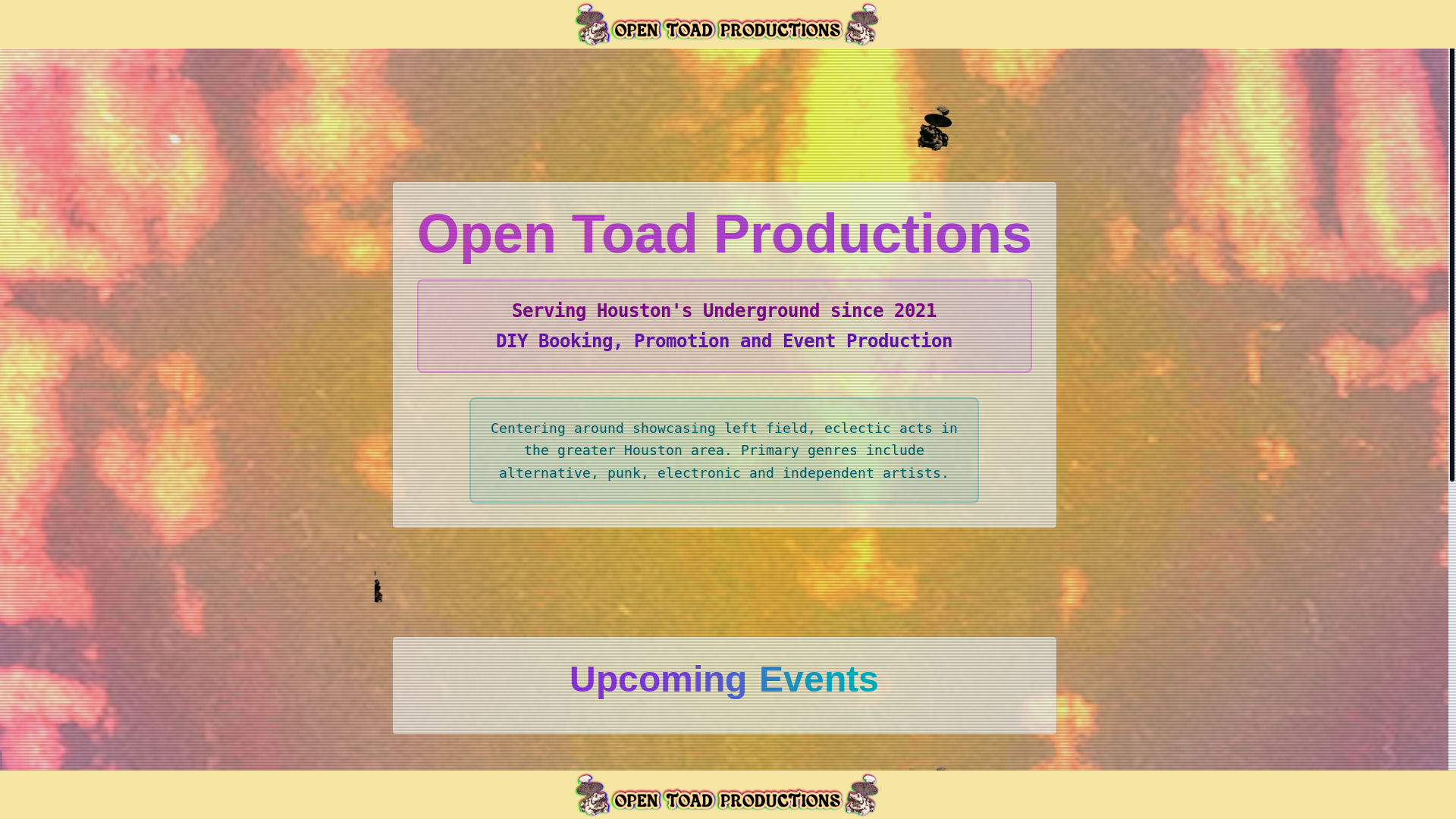 website screenshot of https://opentoadproductions.net/