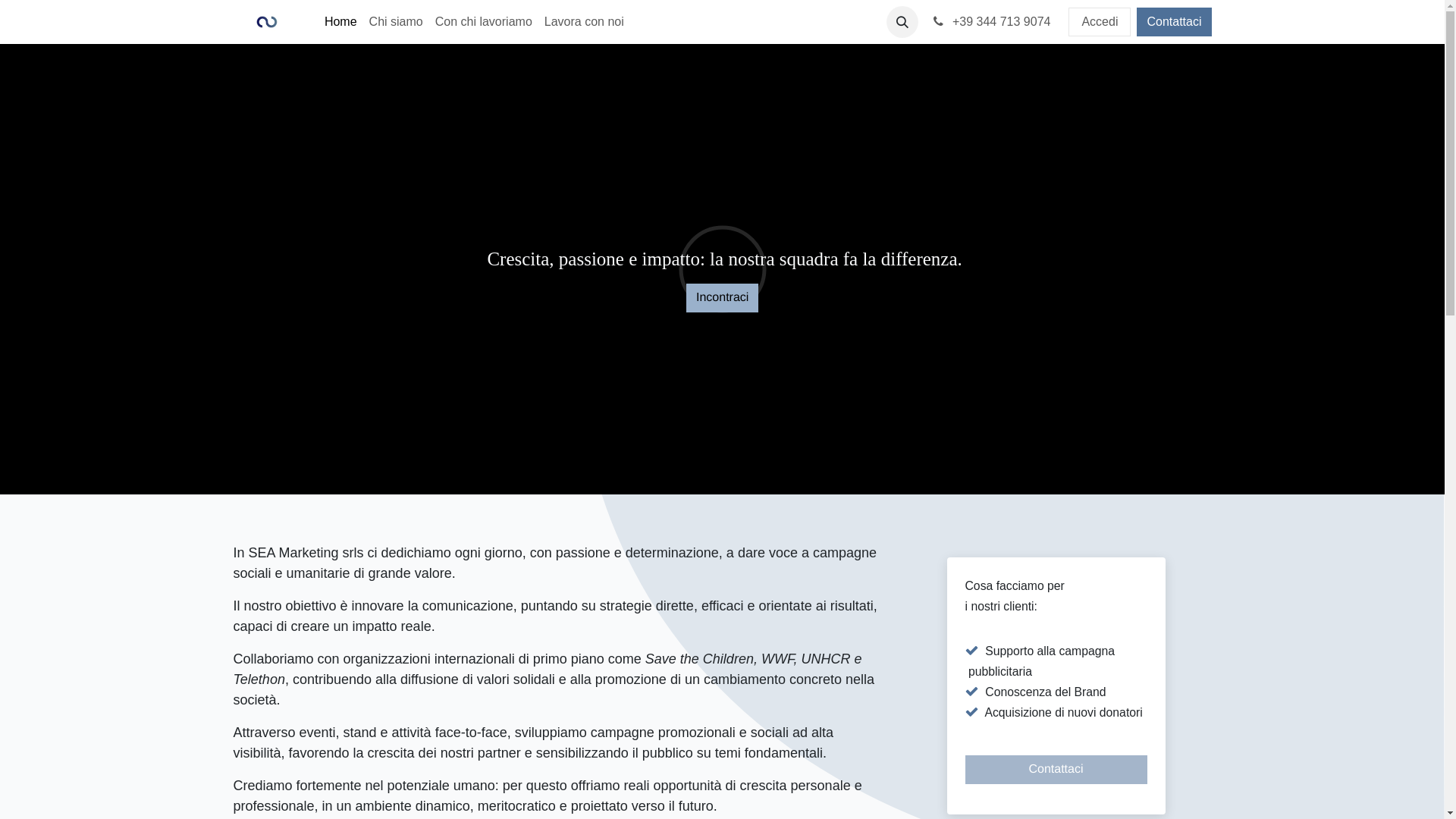 website screenshot of https://seamarketingsrls.it/
