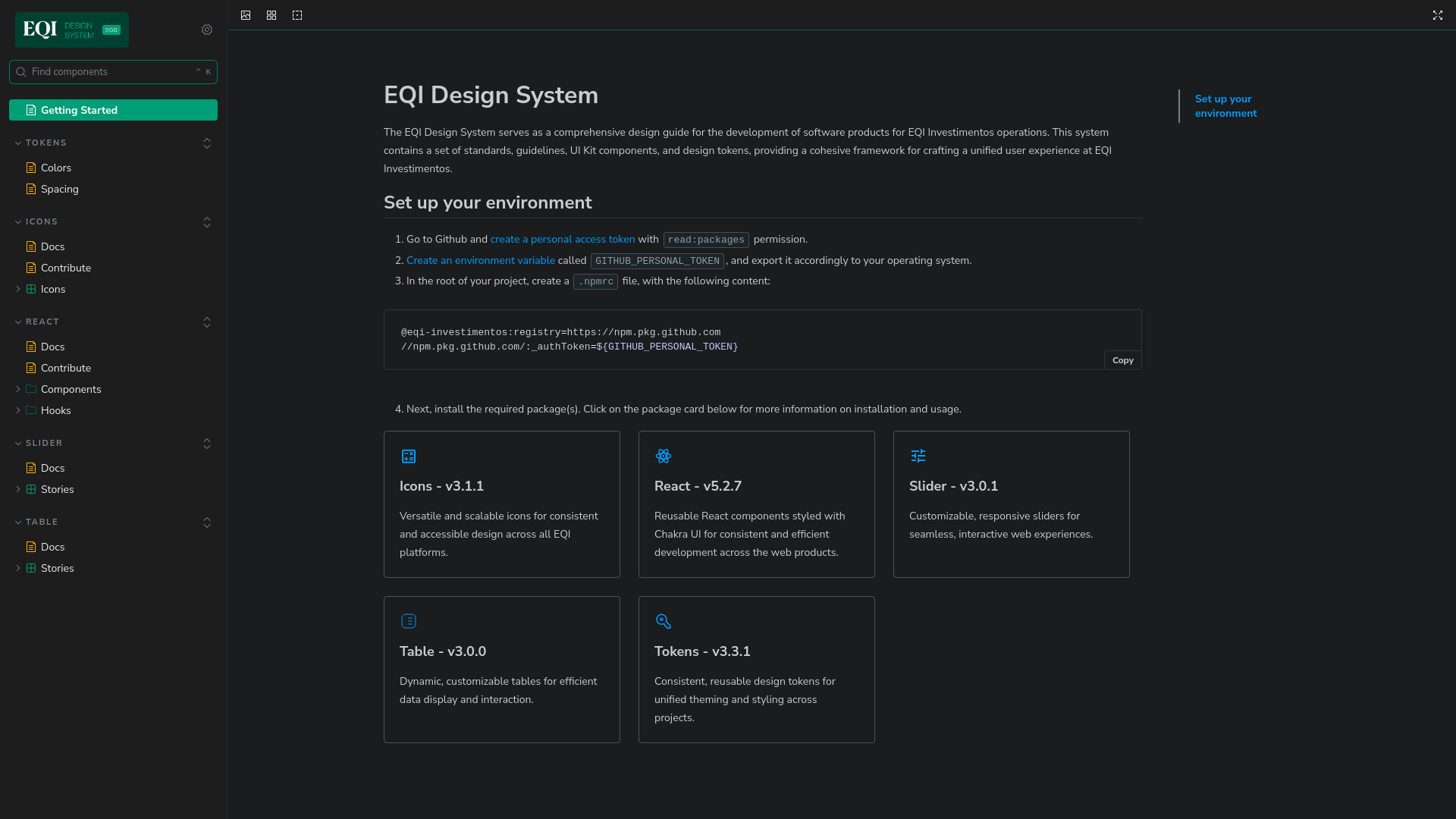 website screenshot of https://eqi-design-system.pages.dev/