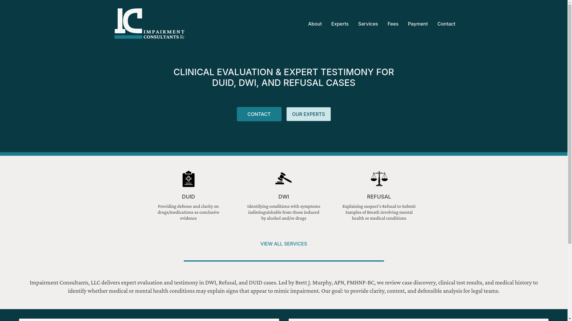 website screenshot of https://impairmentconsultantsllc.com/