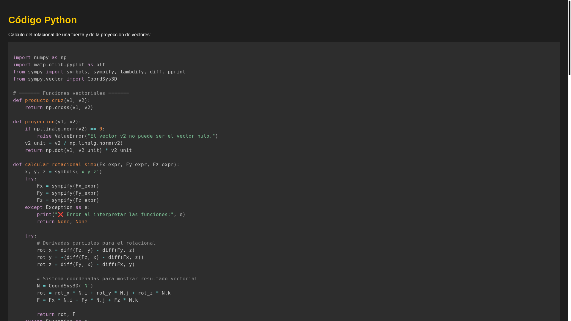website screenshot of https://vectoresproyeccionesyrotacional.pages.dev/