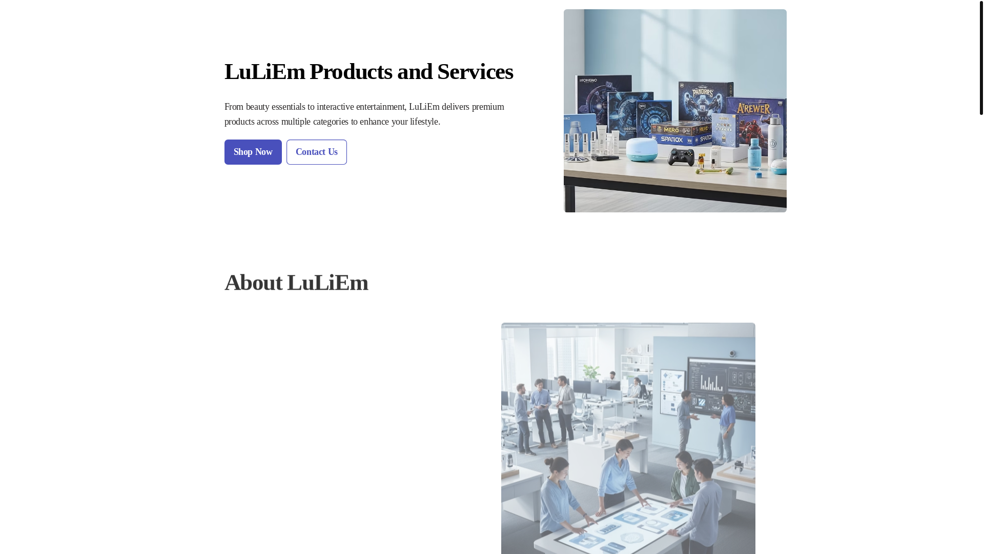 website screenshot of https://luliem.com/