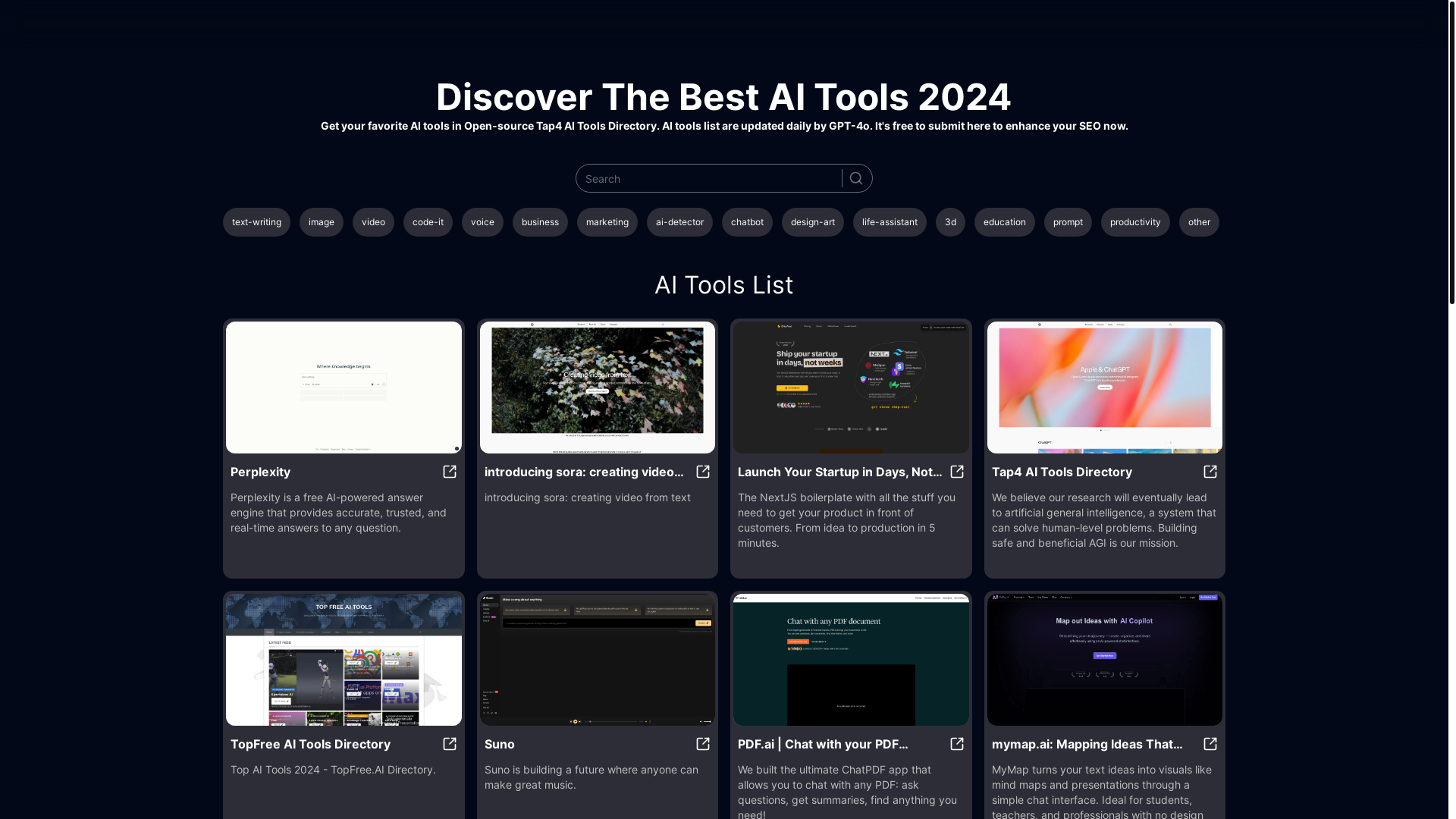 website screenshot of https://aitooldirectory.top/