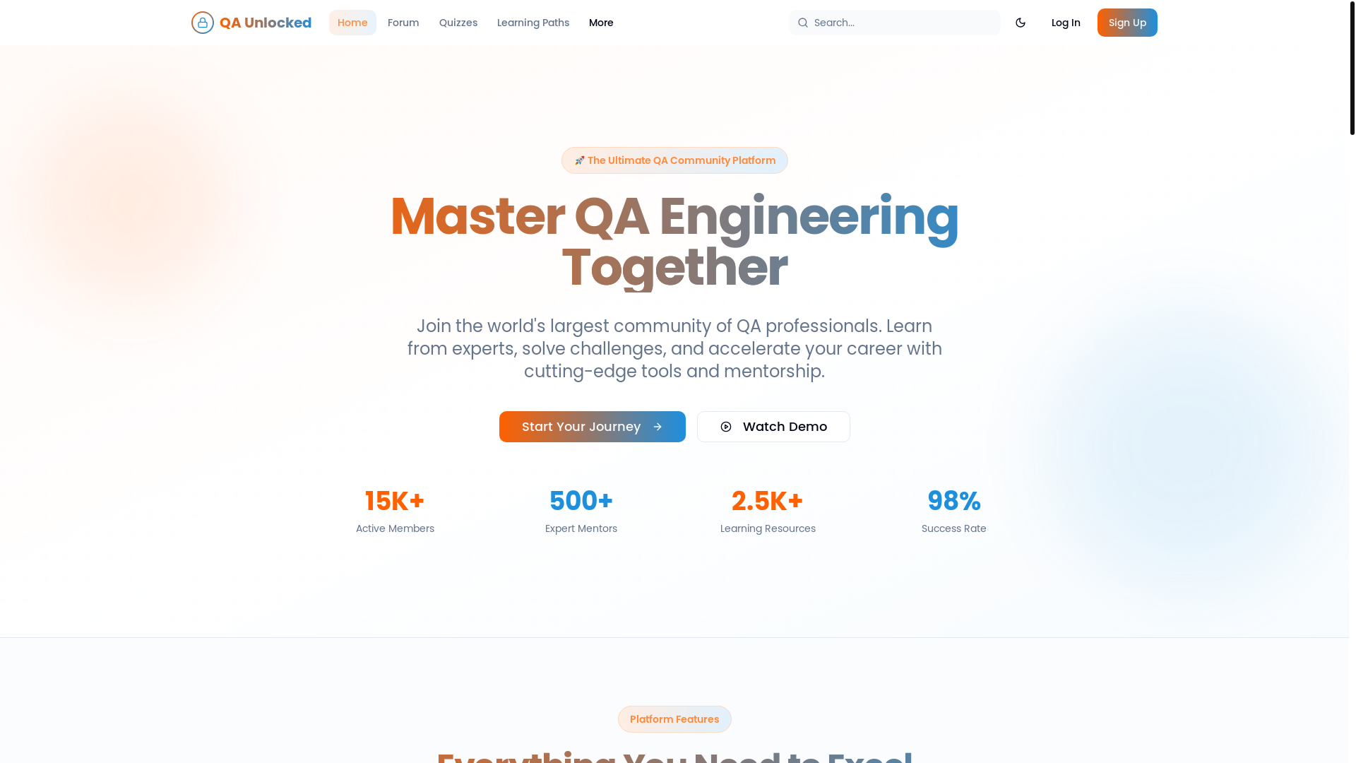 website screenshot of https://qaunlocked-website.pages.dev/