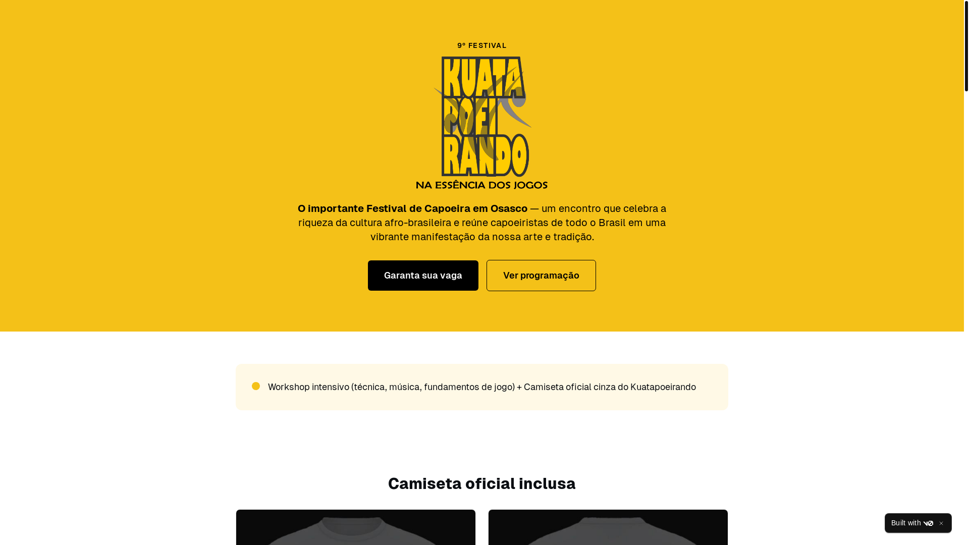 website screenshot of https://kuatapoeirando.com.br/