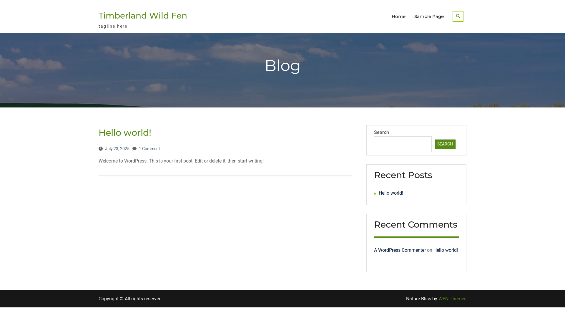website screenshot of https://timberlandfen.co.uk/