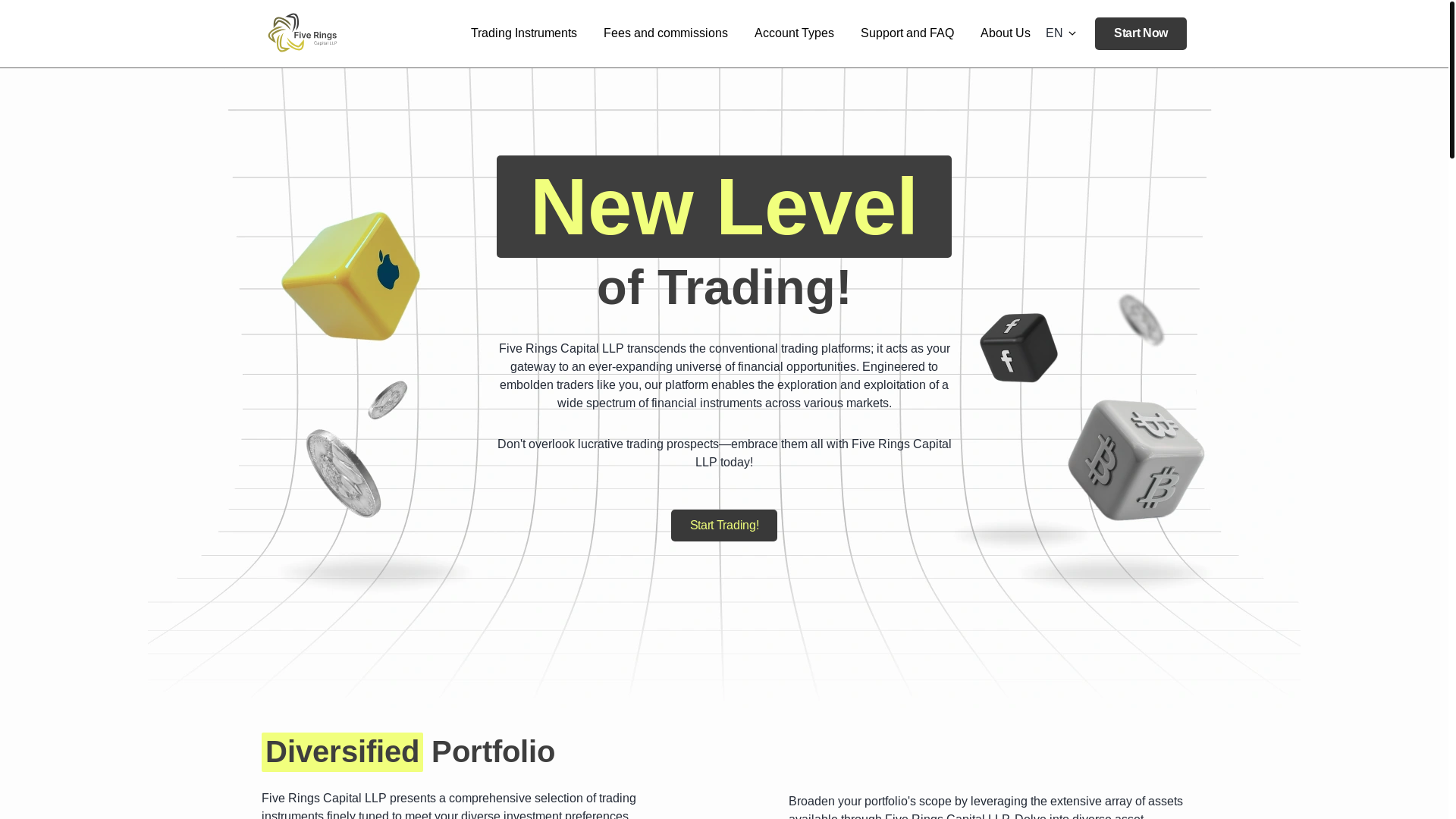 website screenshot of https://fiverings-capital.info/