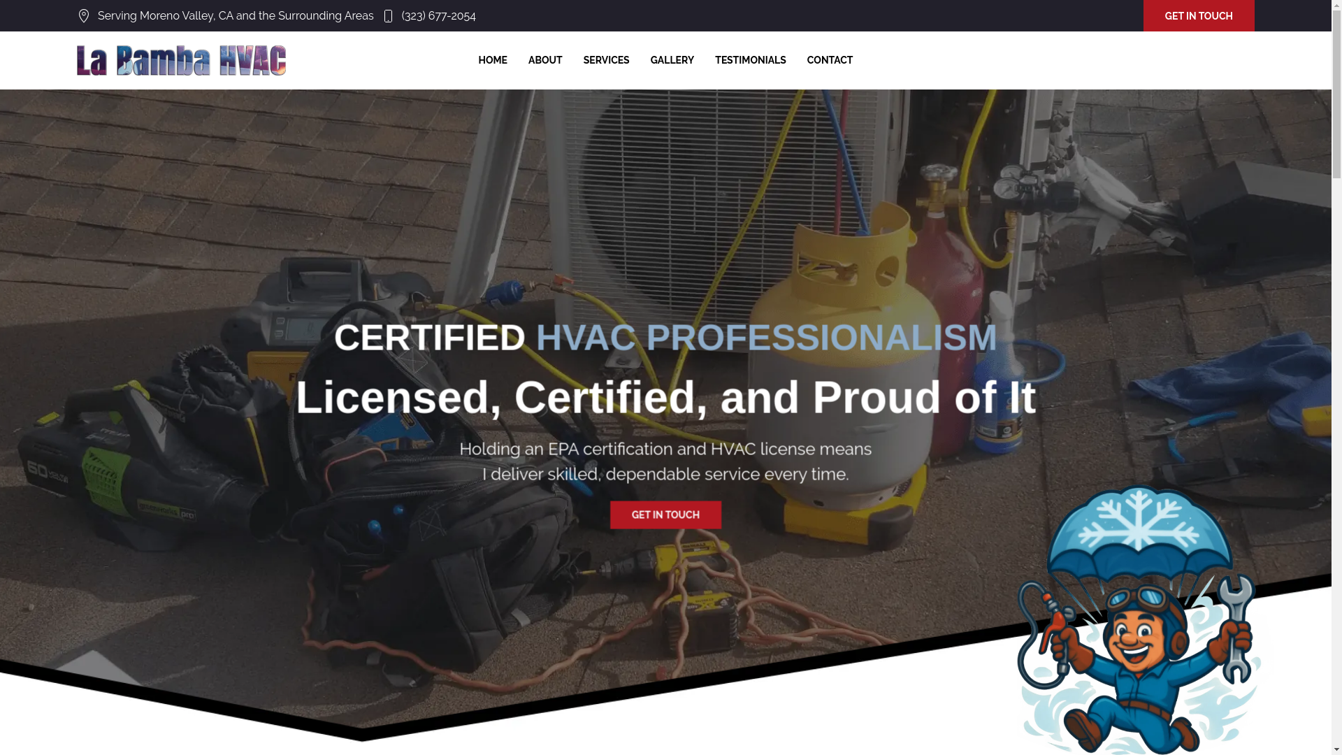 website screenshot of https://labambahvac.com/
