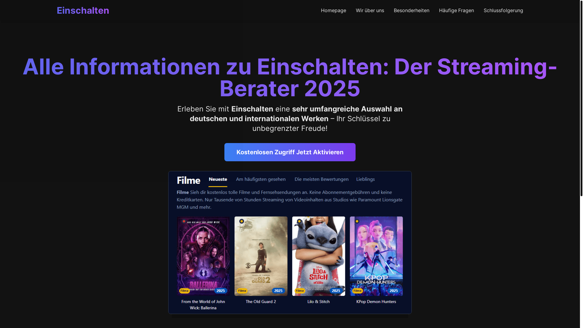 website screenshot of https://einschalten-n1wu.pages.dev/