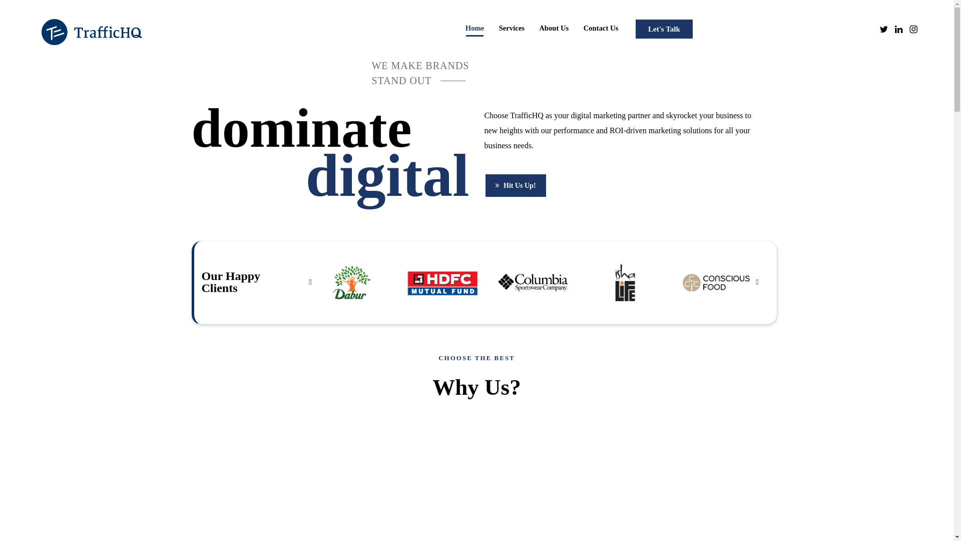 website screenshot of https://traffichqmarketing.com/