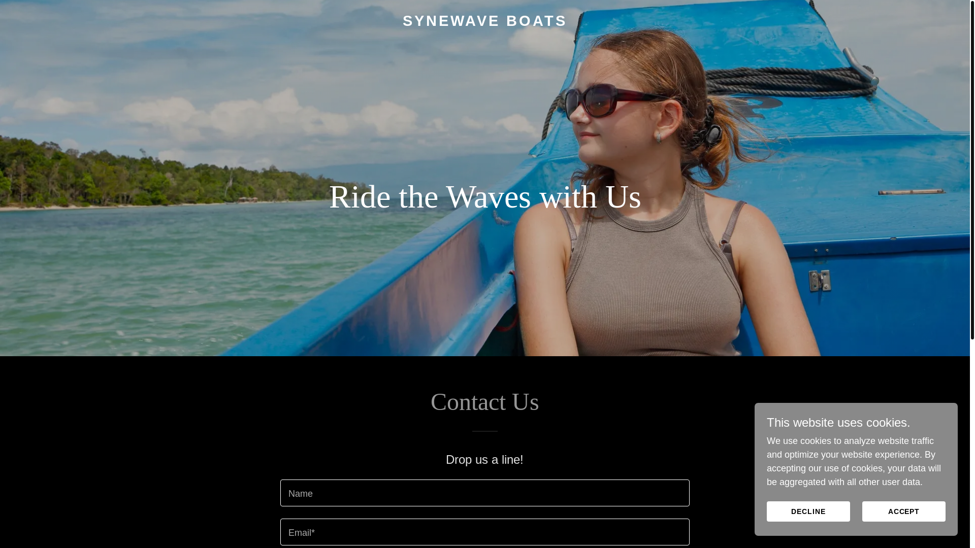 website screenshot of https://synewave.boats/