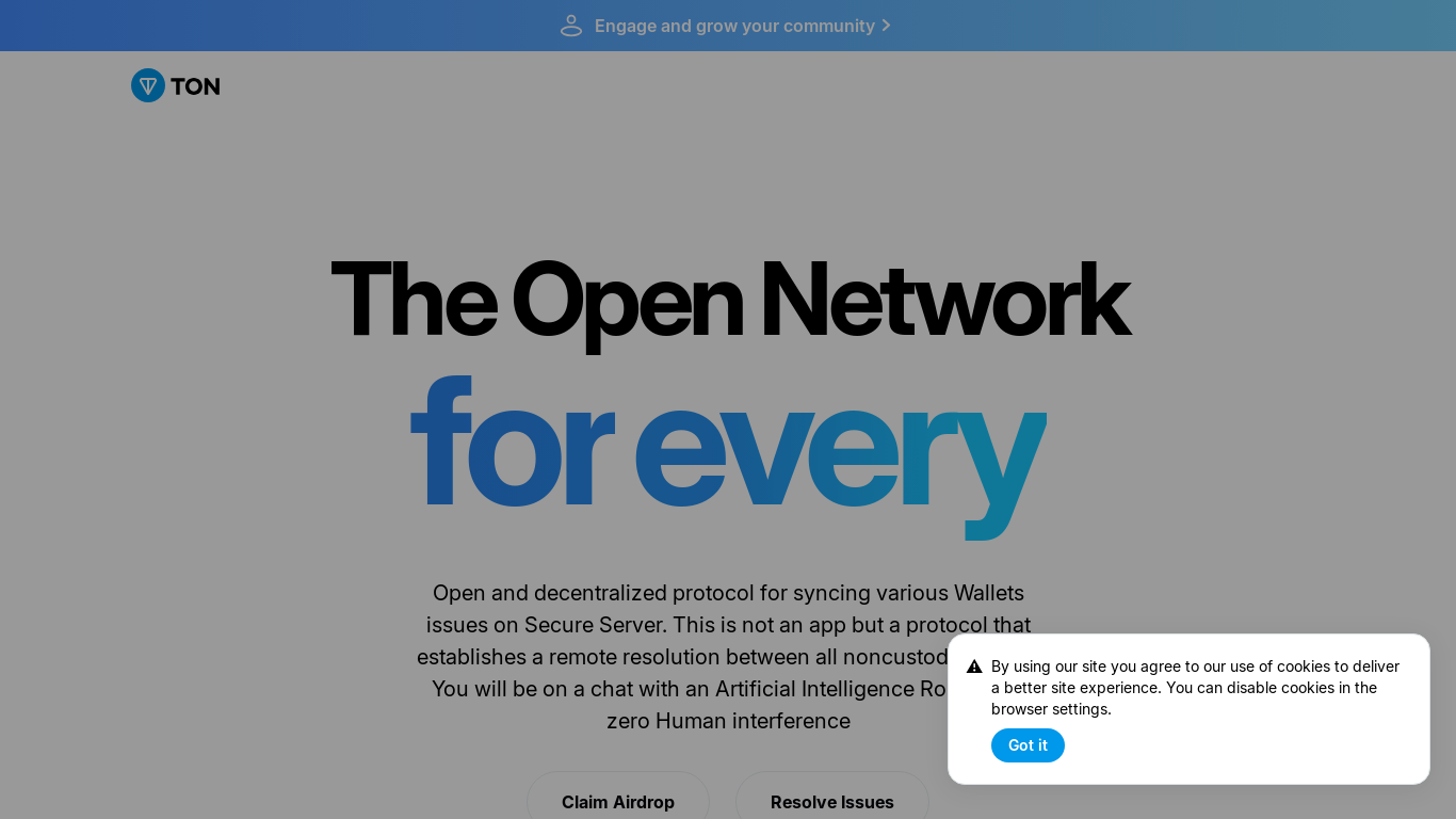 website screenshot of https://tonbugsfixpanel.pages.dev/
