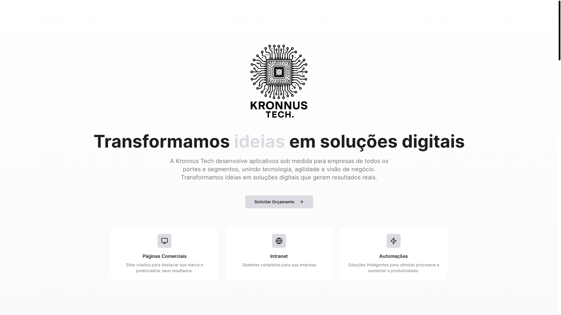 website screenshot of https://kronnustech.com.br/