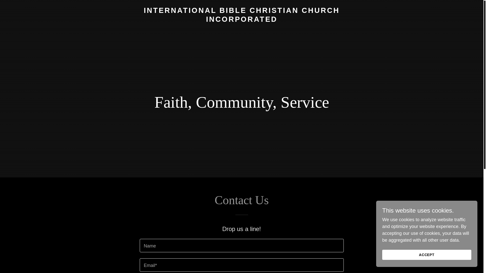 website screenshot of https://internationalbiblechristianchurchincorporated.site/
