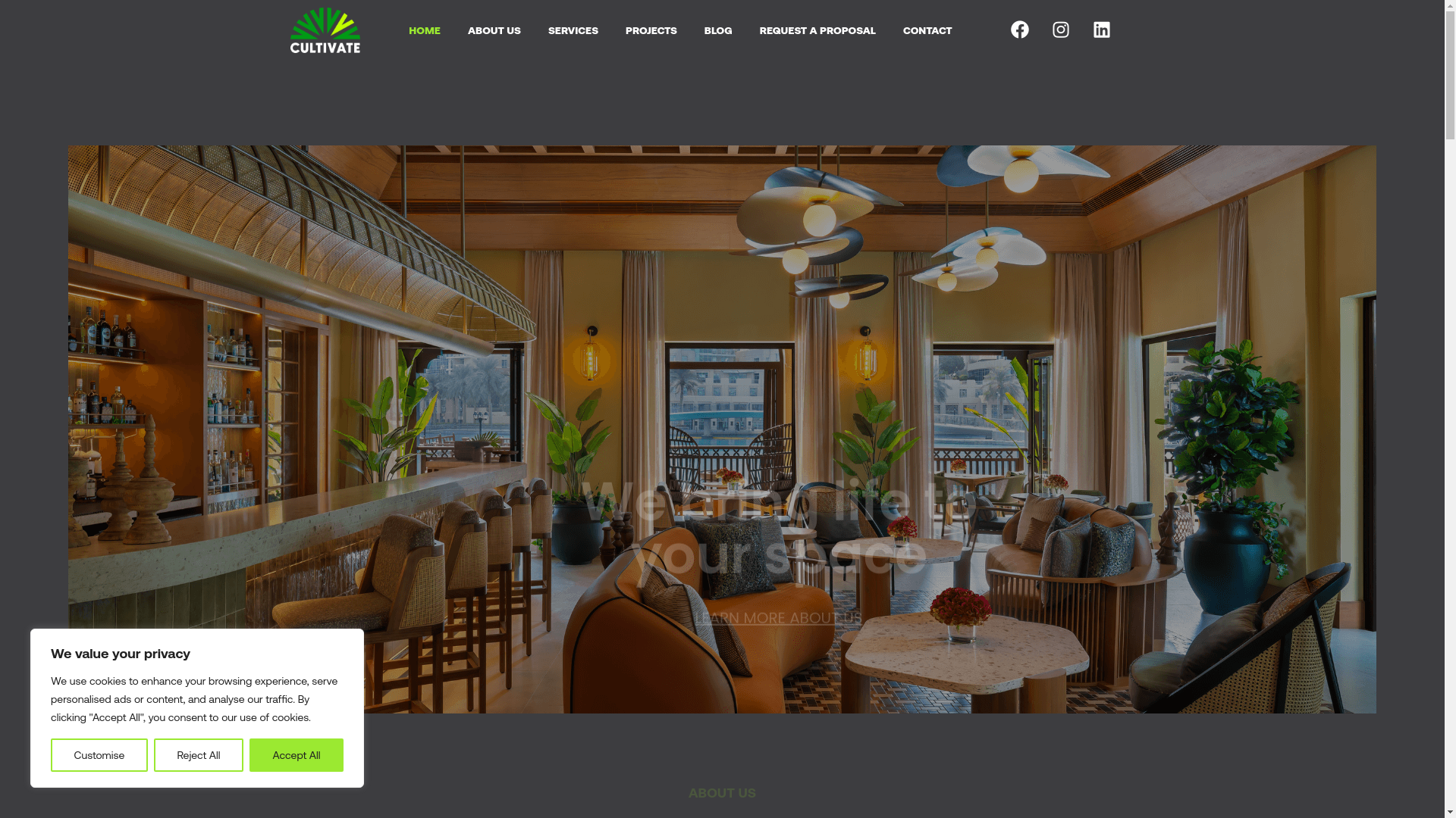 website screenshot of https://cultivateuae.work/