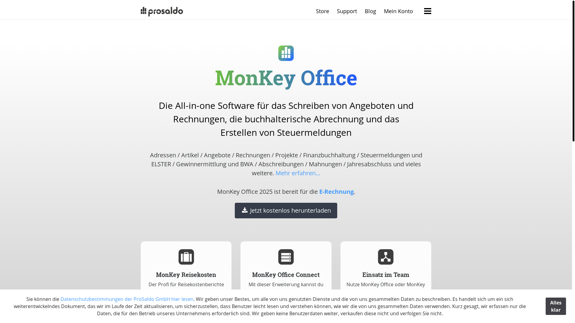 website screenshot of https://monkey-office.de/