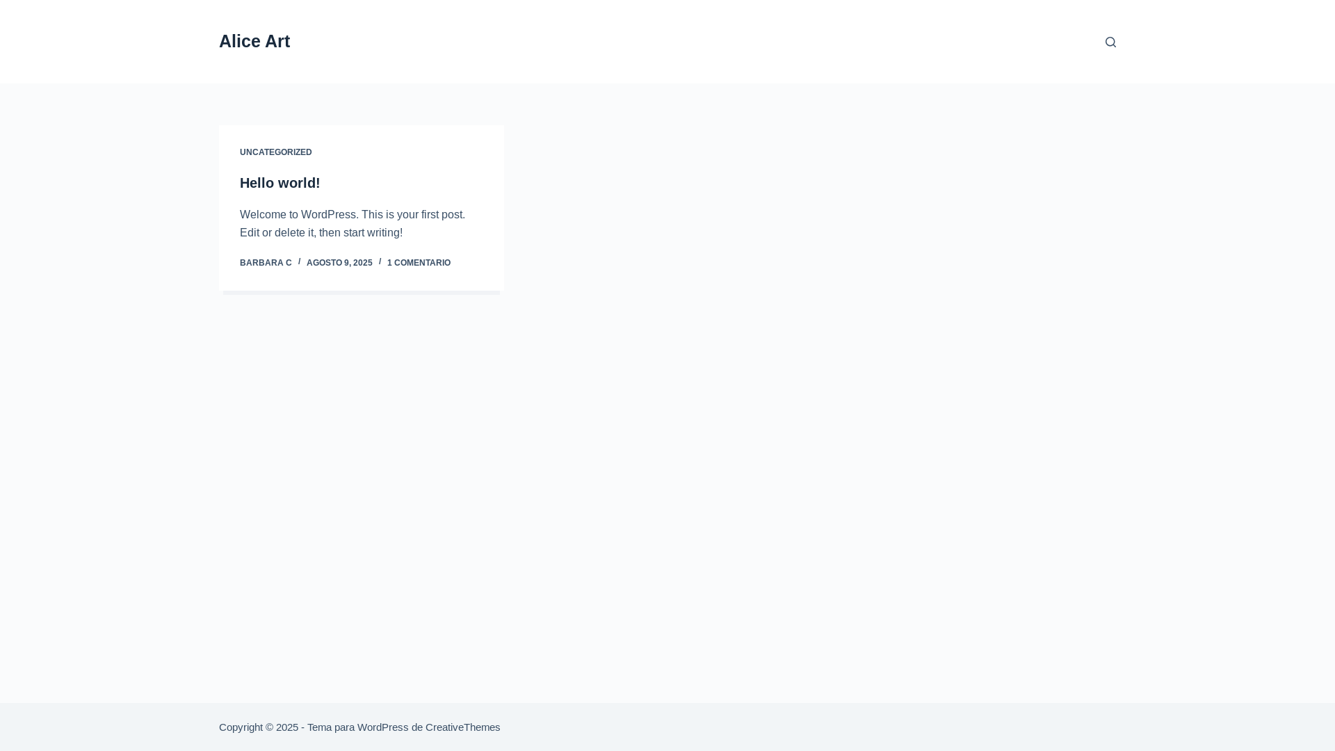 website screenshot of https://aliceart.cl/