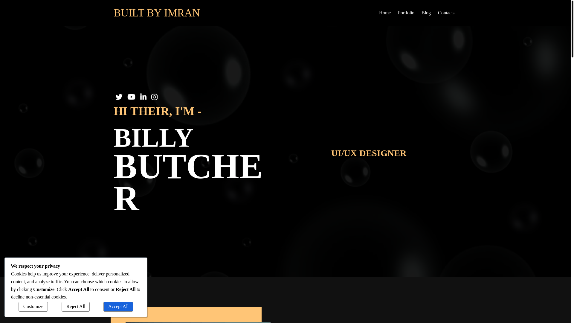 website screenshot of https://builtbyimran.com/