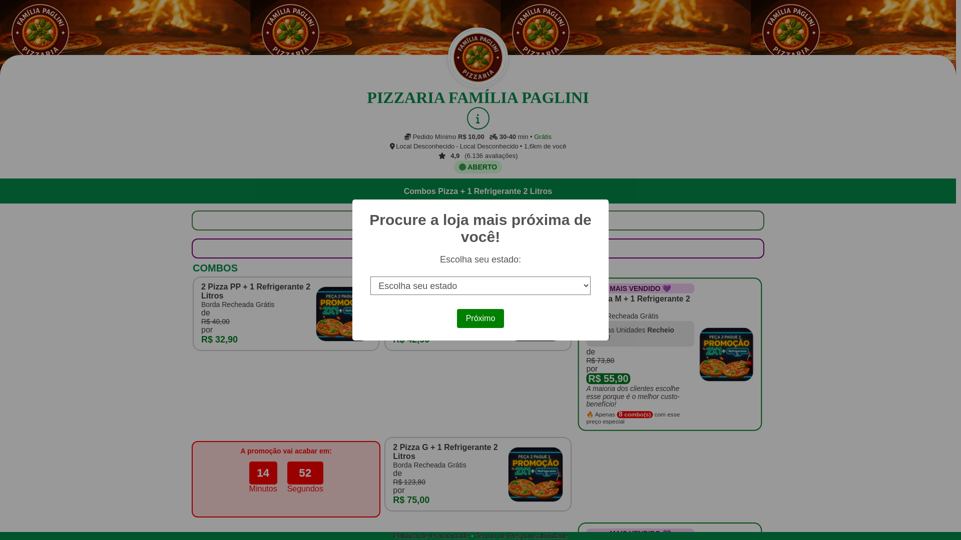 website screenshot of https://pizzaria-familia-paglini-ofertas-bw6.pages.dev/