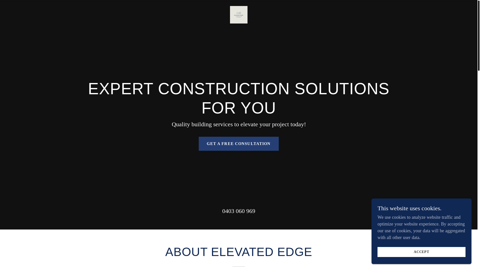 website screenshot of https://elevatededge.com.au/