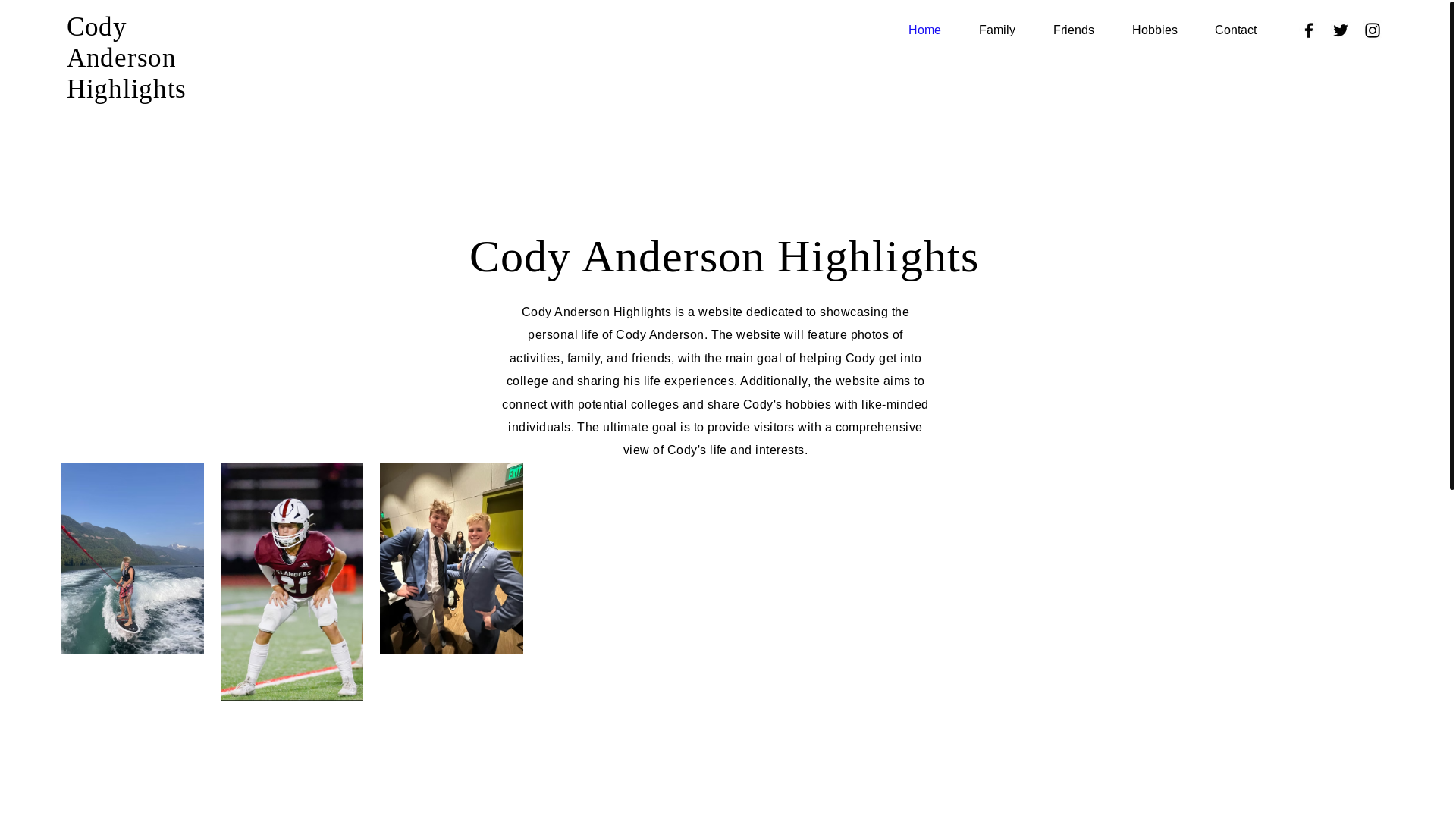 website screenshot of https://cody-anderson-highlights.com/