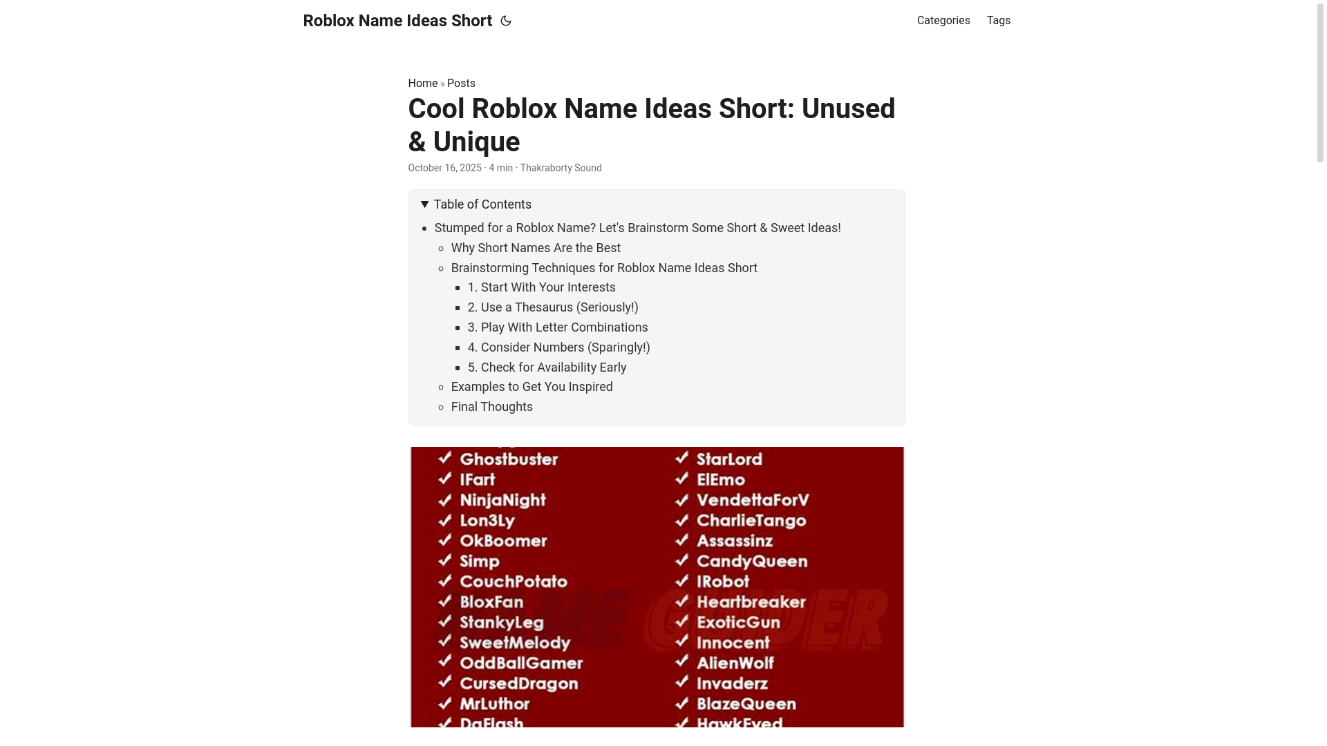 website screenshot of https://roblox-name-ideas-short.pages.dev/