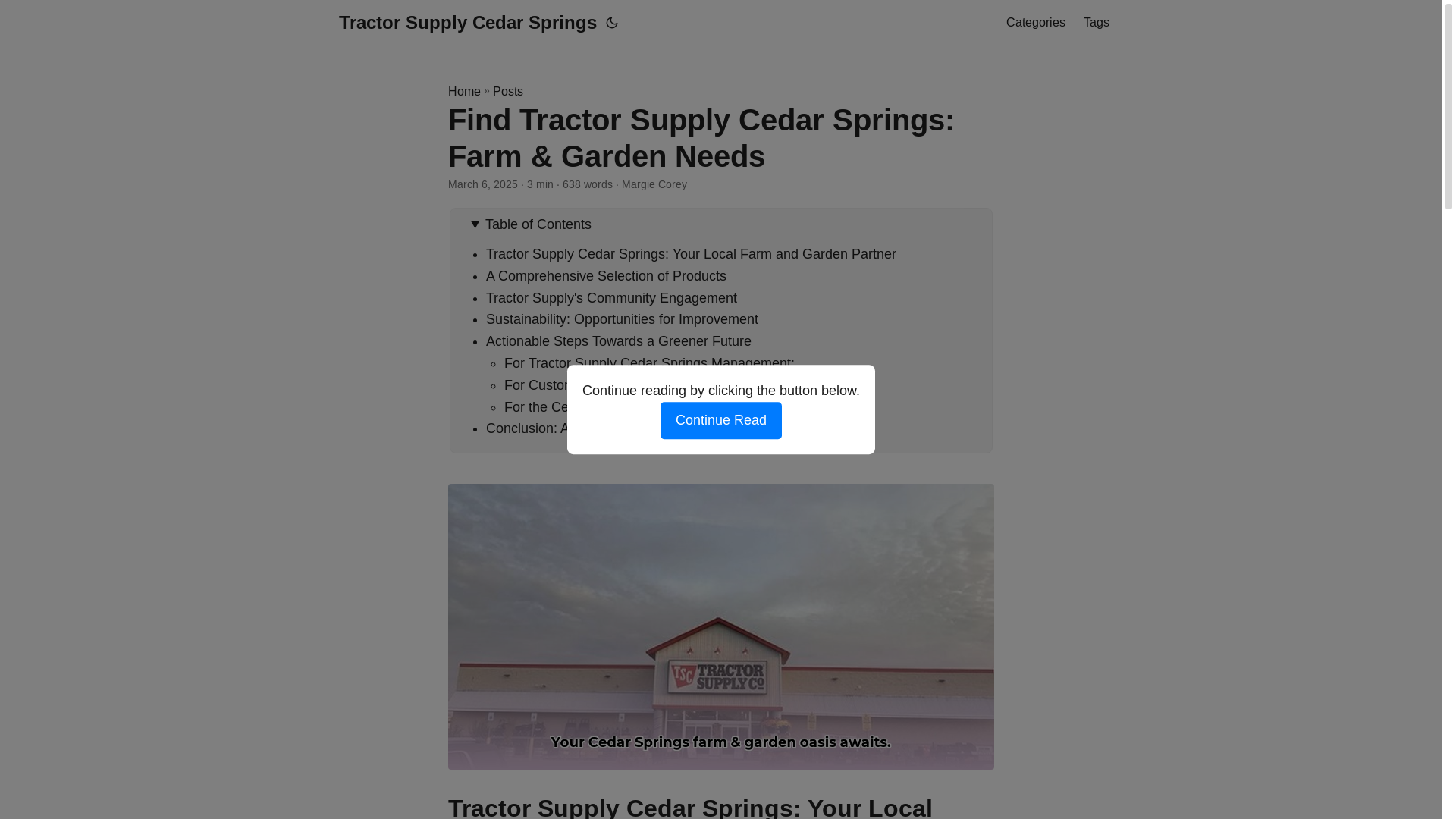 website screenshot of https://tractor-supply-cedar-springs.pages.dev/