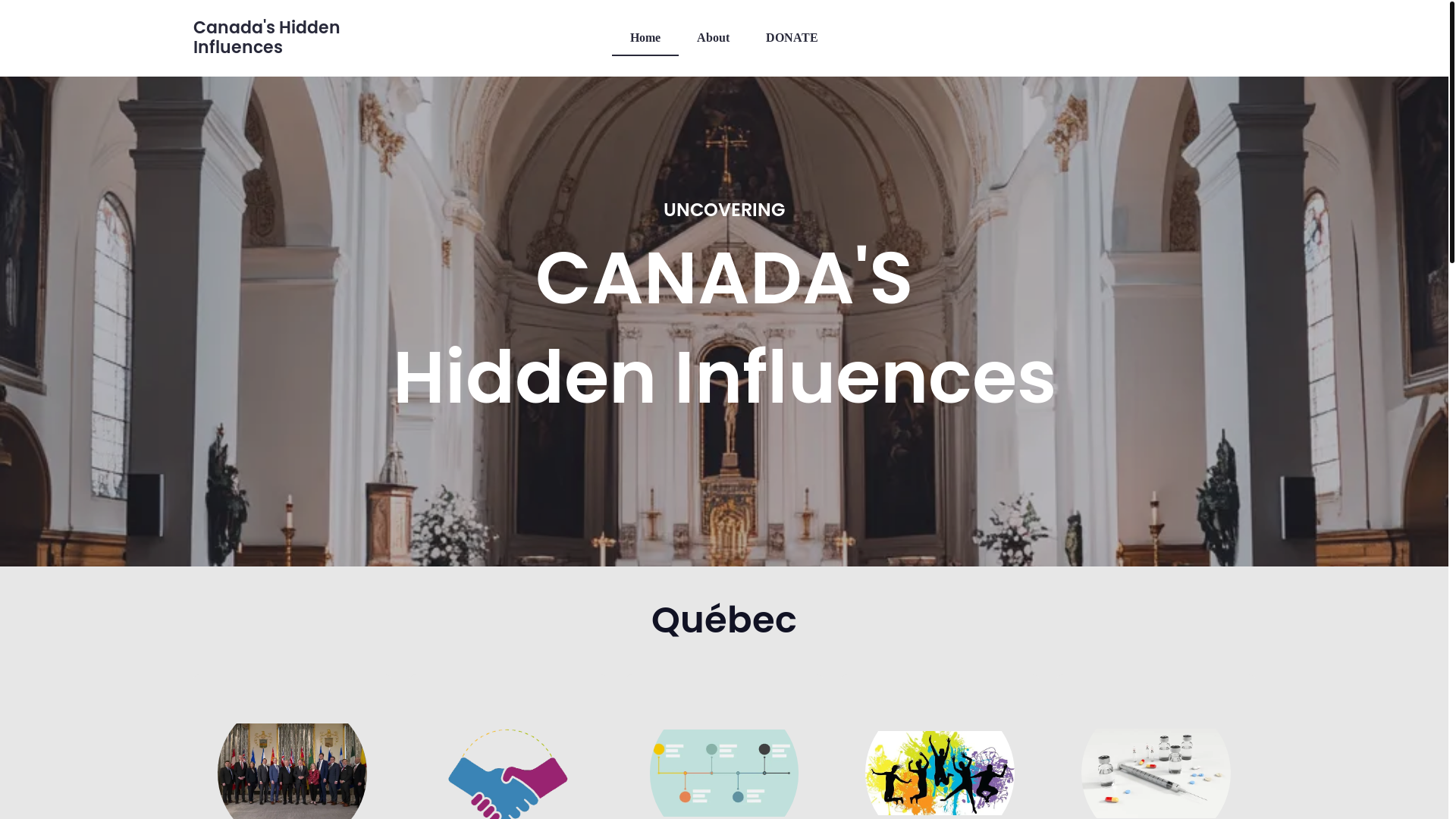 website screenshot of https://canadashiddeninfluences.com/