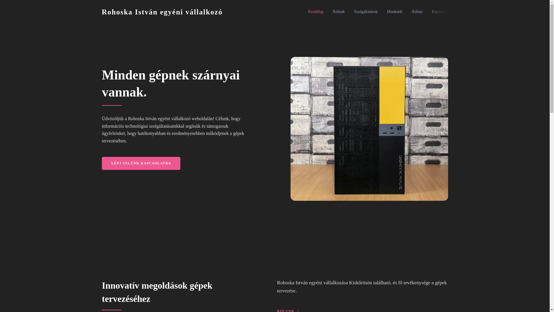 website screenshot of https://rohoska-istvan-egyeni-vallalkozo.hu/