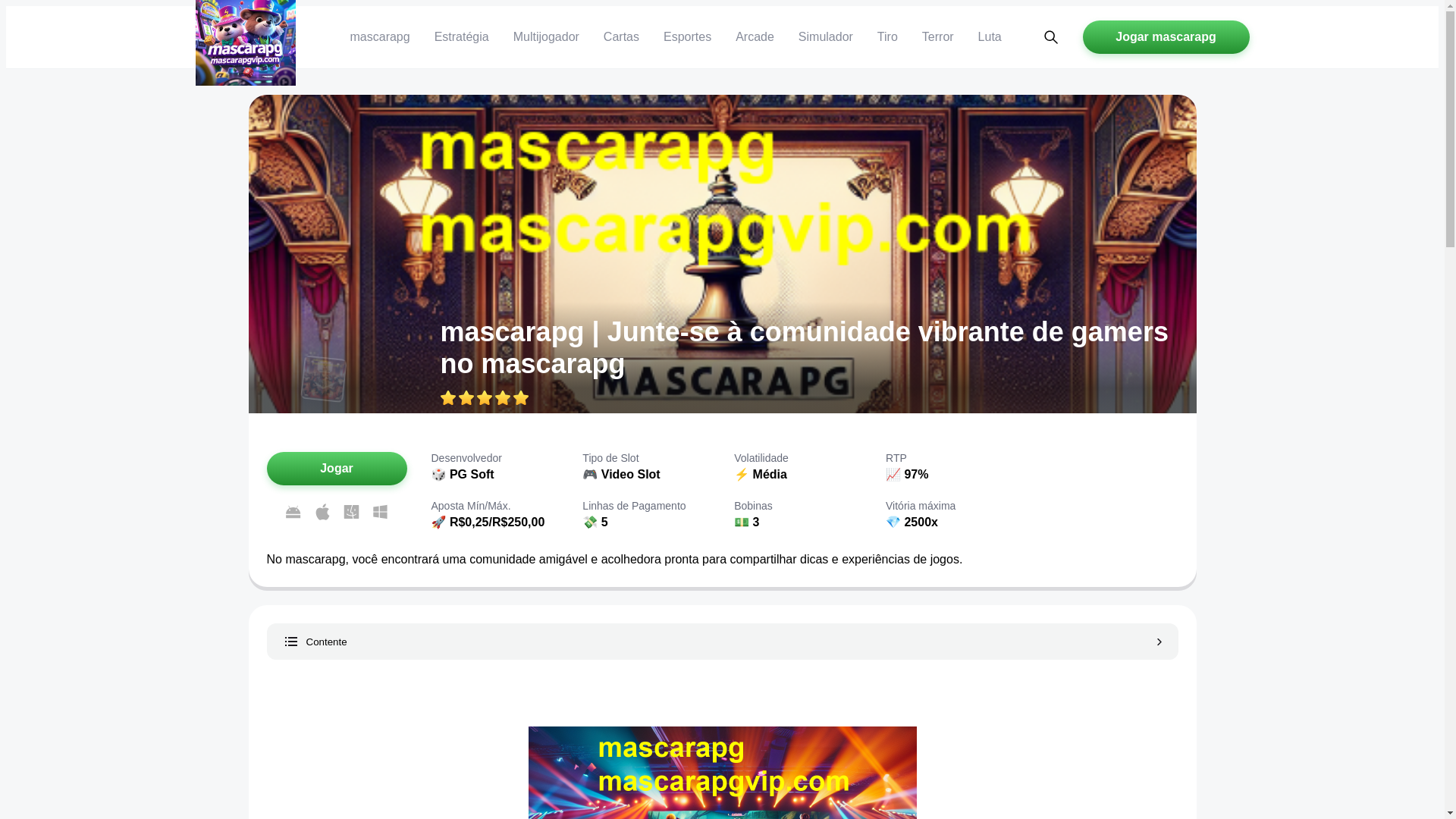 website screenshot of https://mascarapgvip.com/