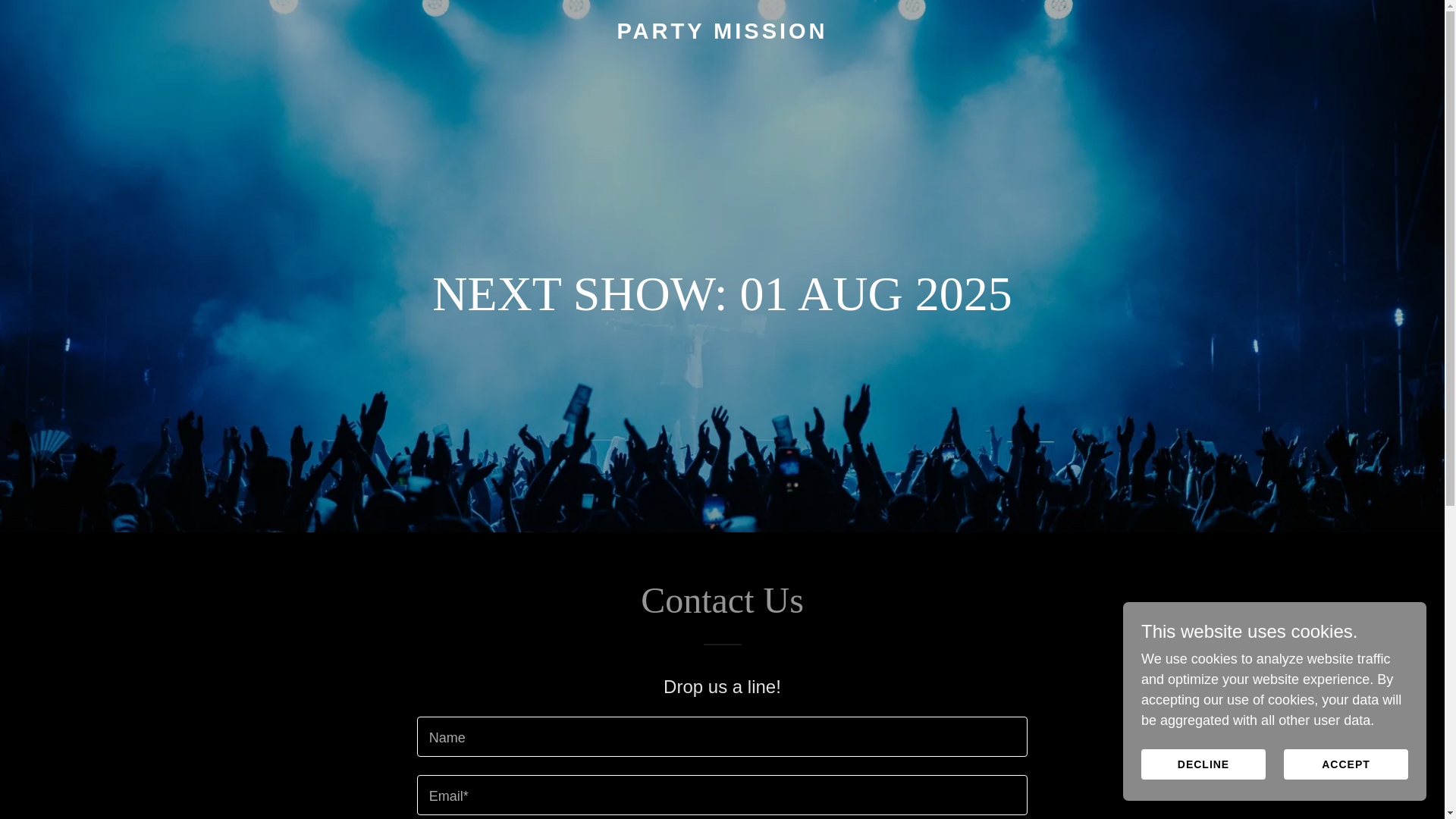 website screenshot of https://partymission.es/