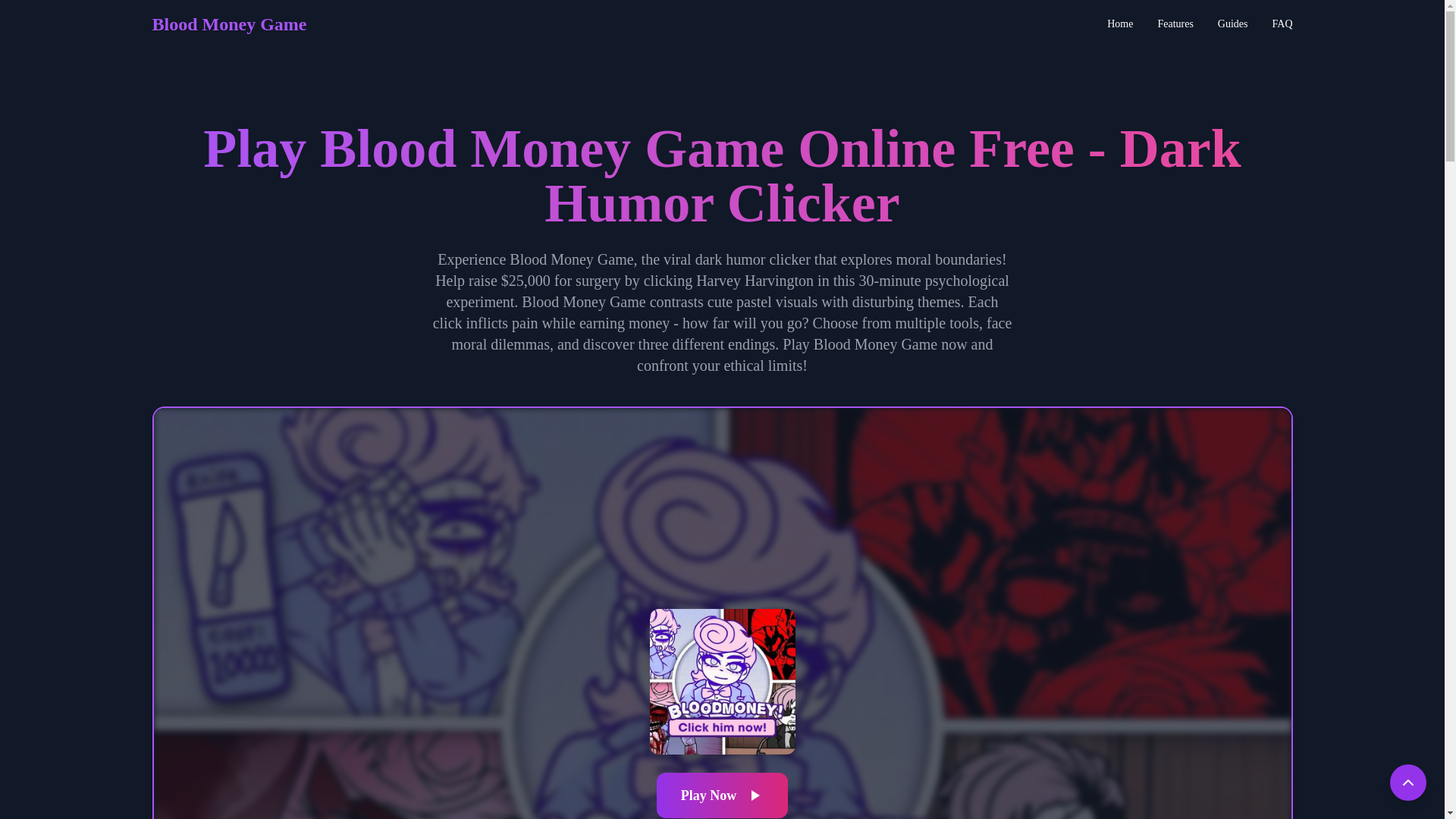 website screenshot of https://bloodmoneygame.org/
