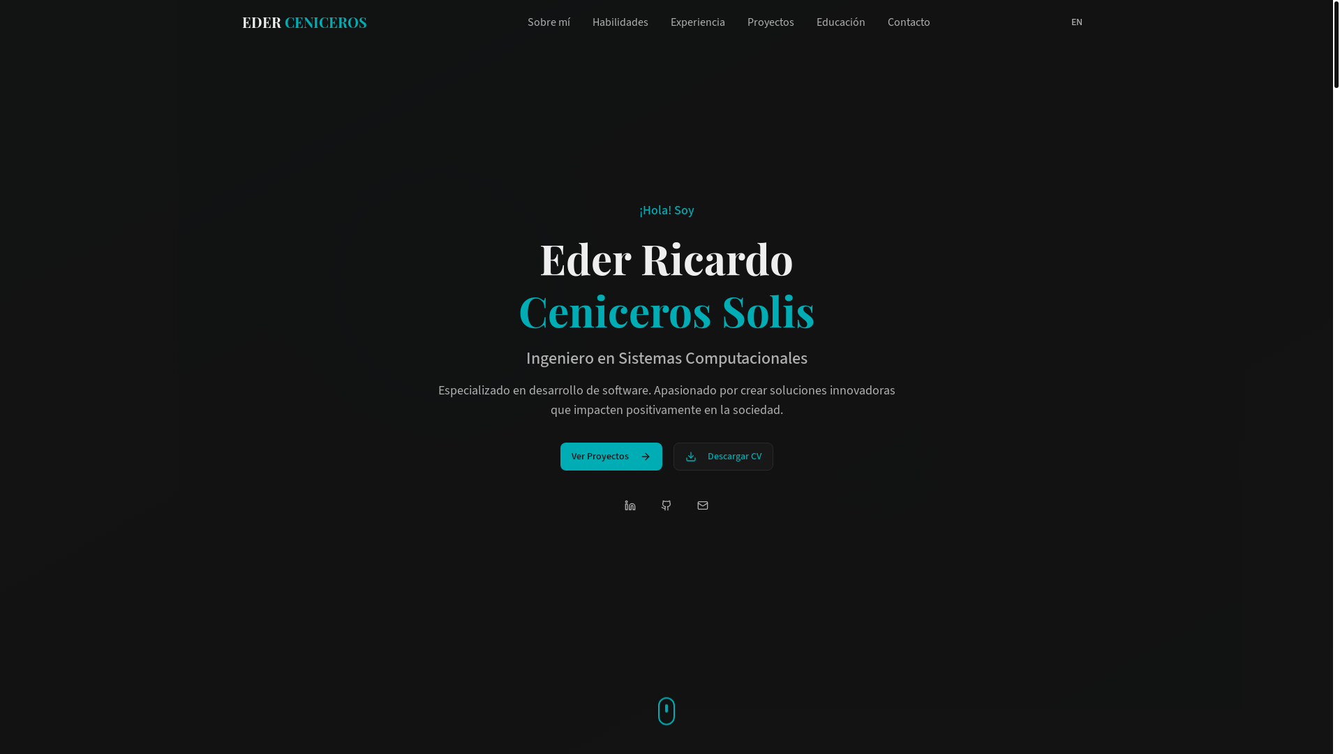 website screenshot of https://ederceniceros.dev/