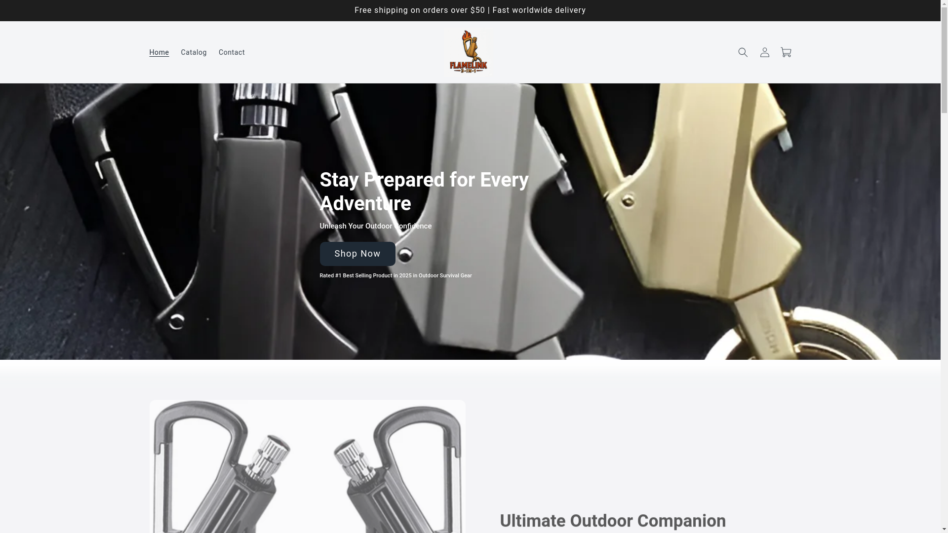website screenshot of https://flamelink.store/