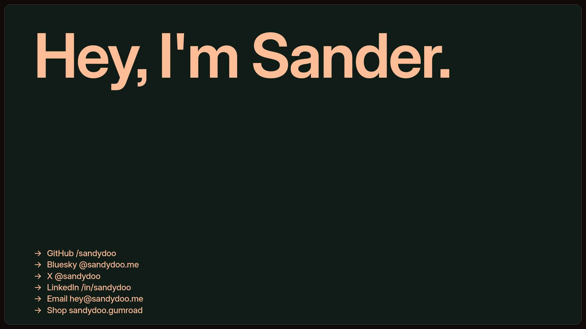 website screenshot of https://sandydoo.pages.dev/