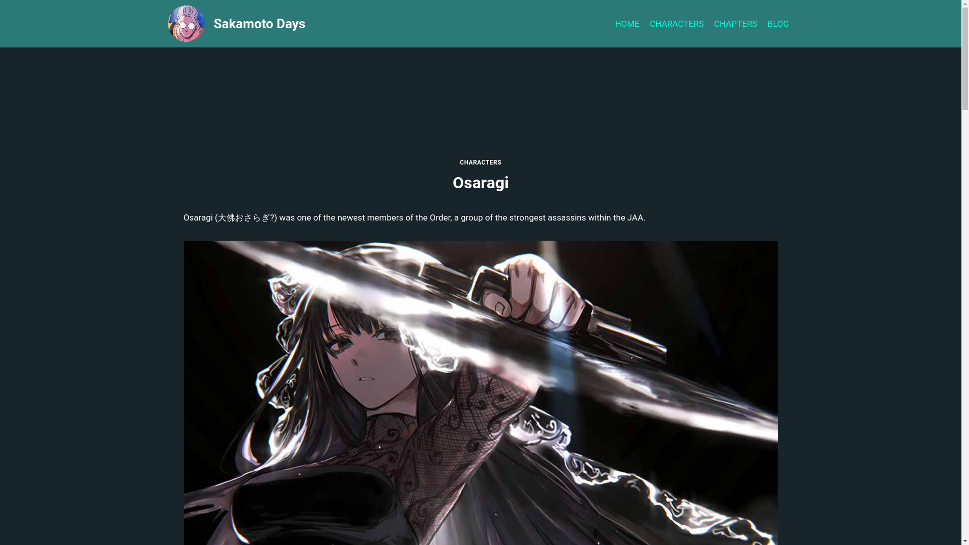 website screenshot of https://sakamotochapters.com/osaragi/
