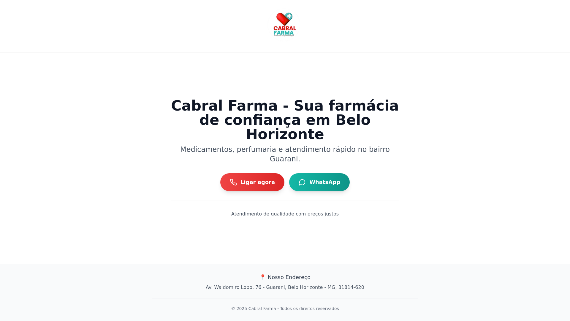 website screenshot of https://cabralfarma.digital/