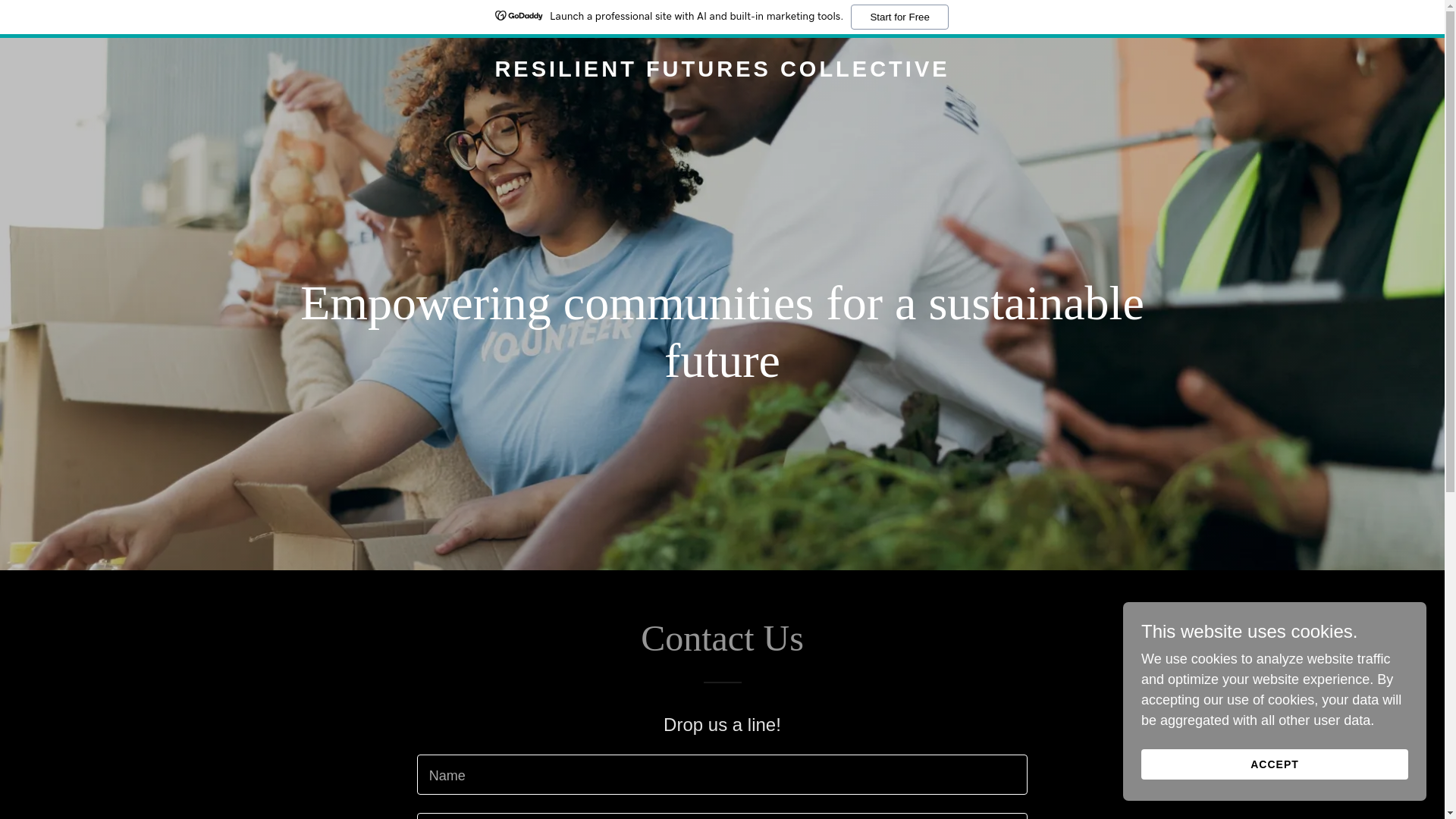 website screenshot of https://resilientfuturescollective.org/